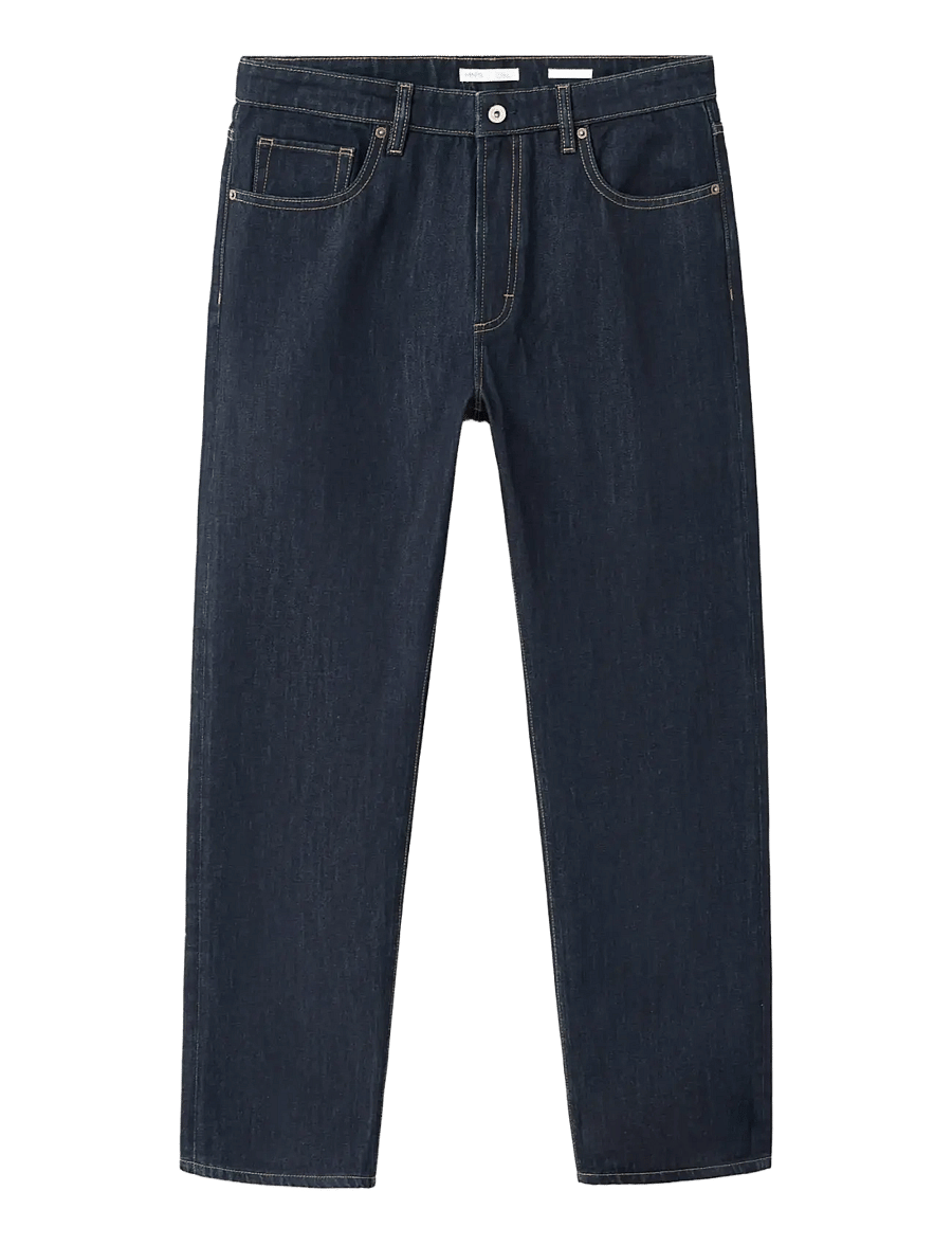 Mango - Moby relaxed fit dark wash jeans - loose jeans - open blue - 1