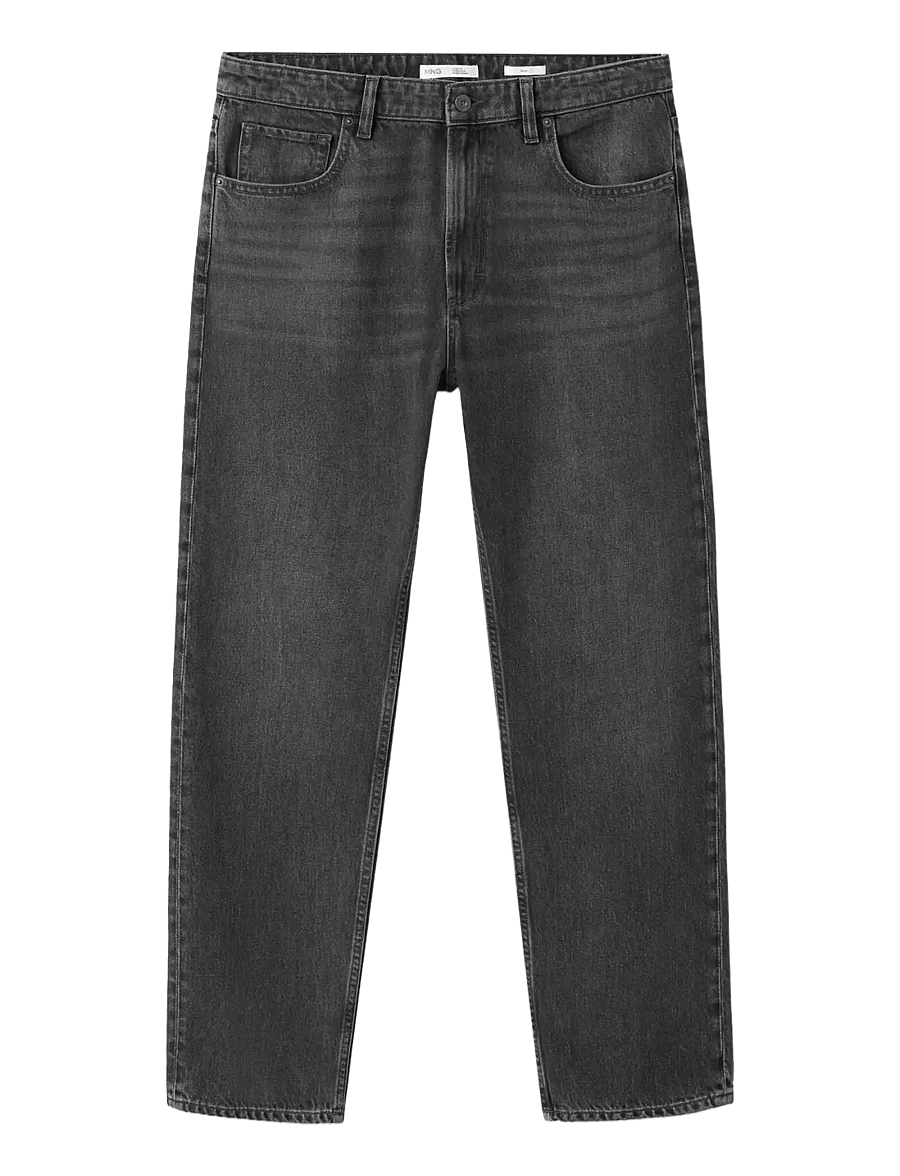 Mango - Moby relaxed fit dark wash jeans - loose jeans - open grey - 1