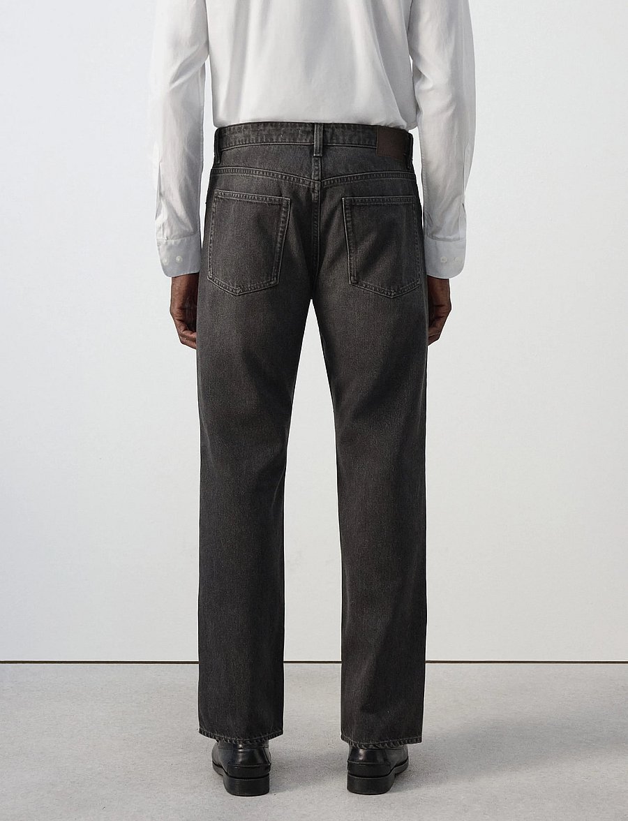 Mango - Moby relaxed fit dark wash jeans - loose jeans - open grey - 2