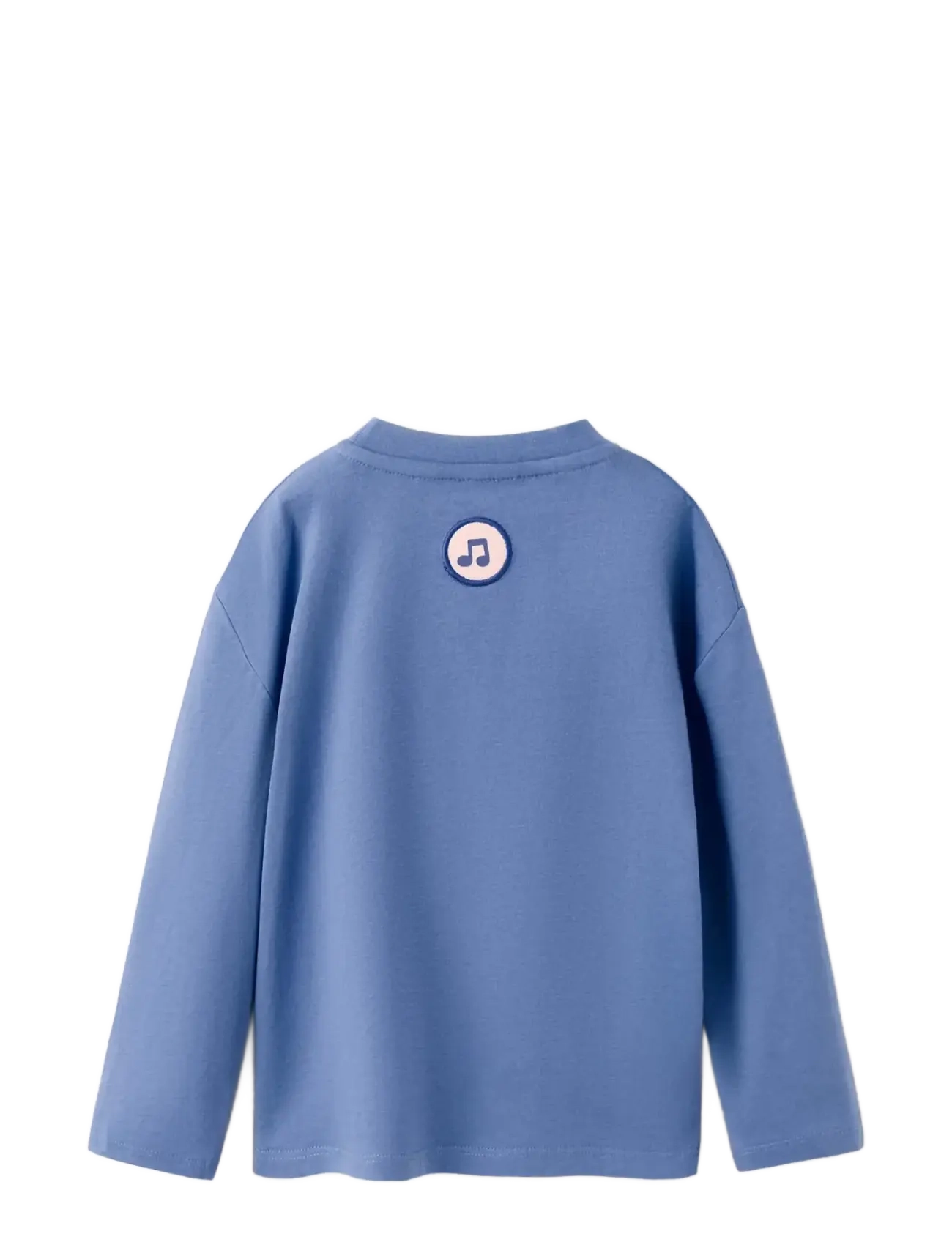 Mango - Long-sleeved t-shirt with embossed print - bright blue - 1