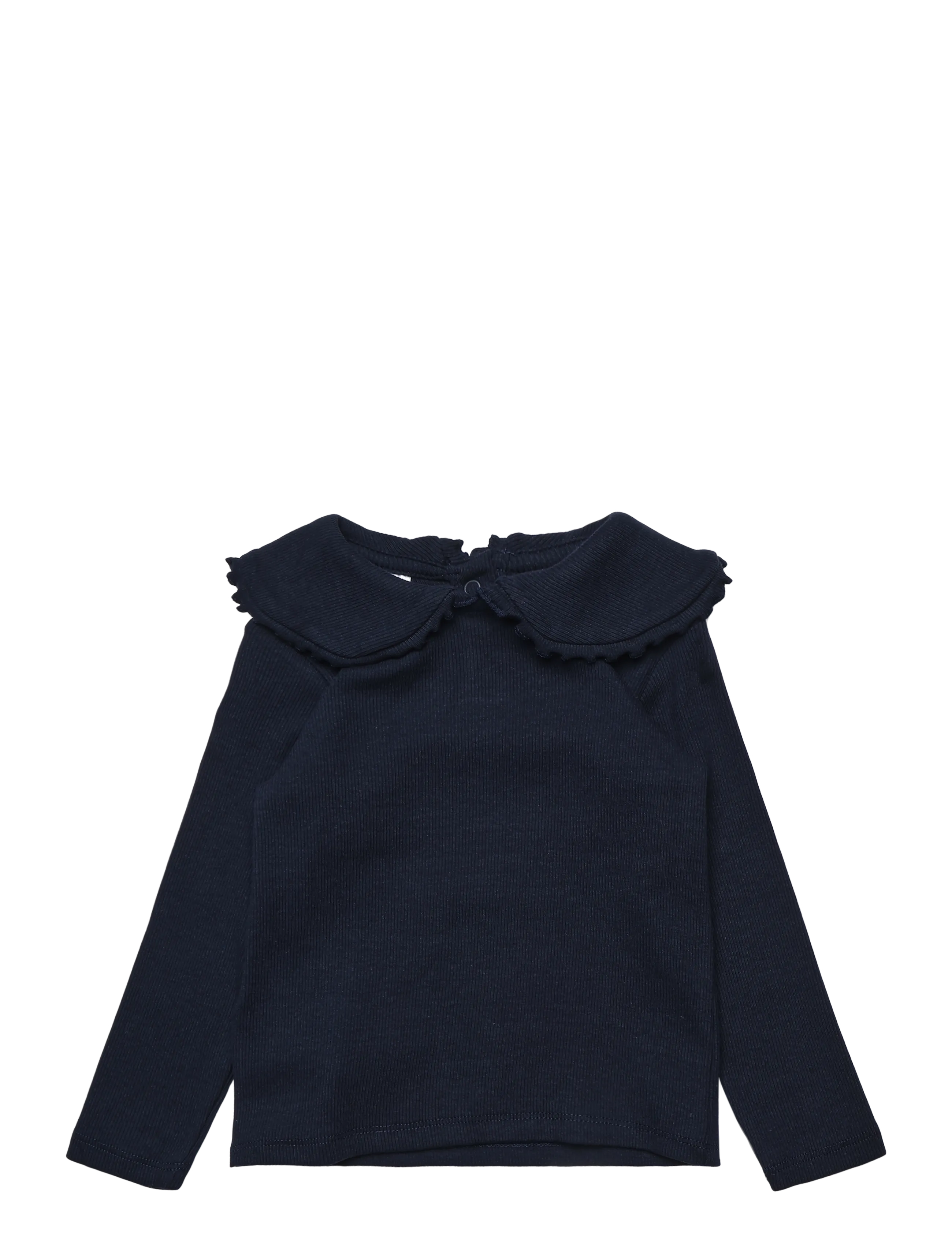 Mango - Cotton baby collar T-shirt - langærmede t-shirts - navy - 1