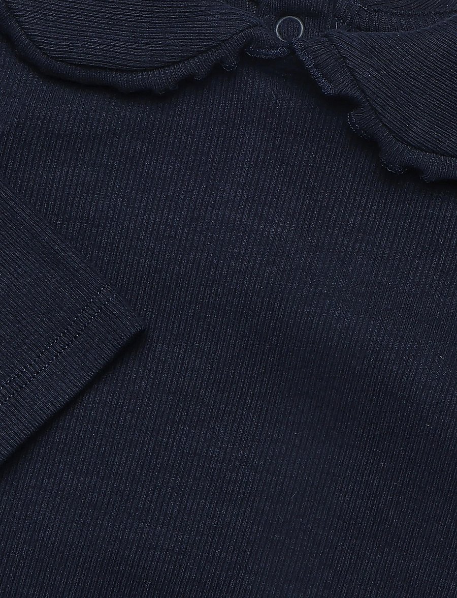 Mango - Cotton baby collar T-shirt - langærmede t-shirts - navy - 2