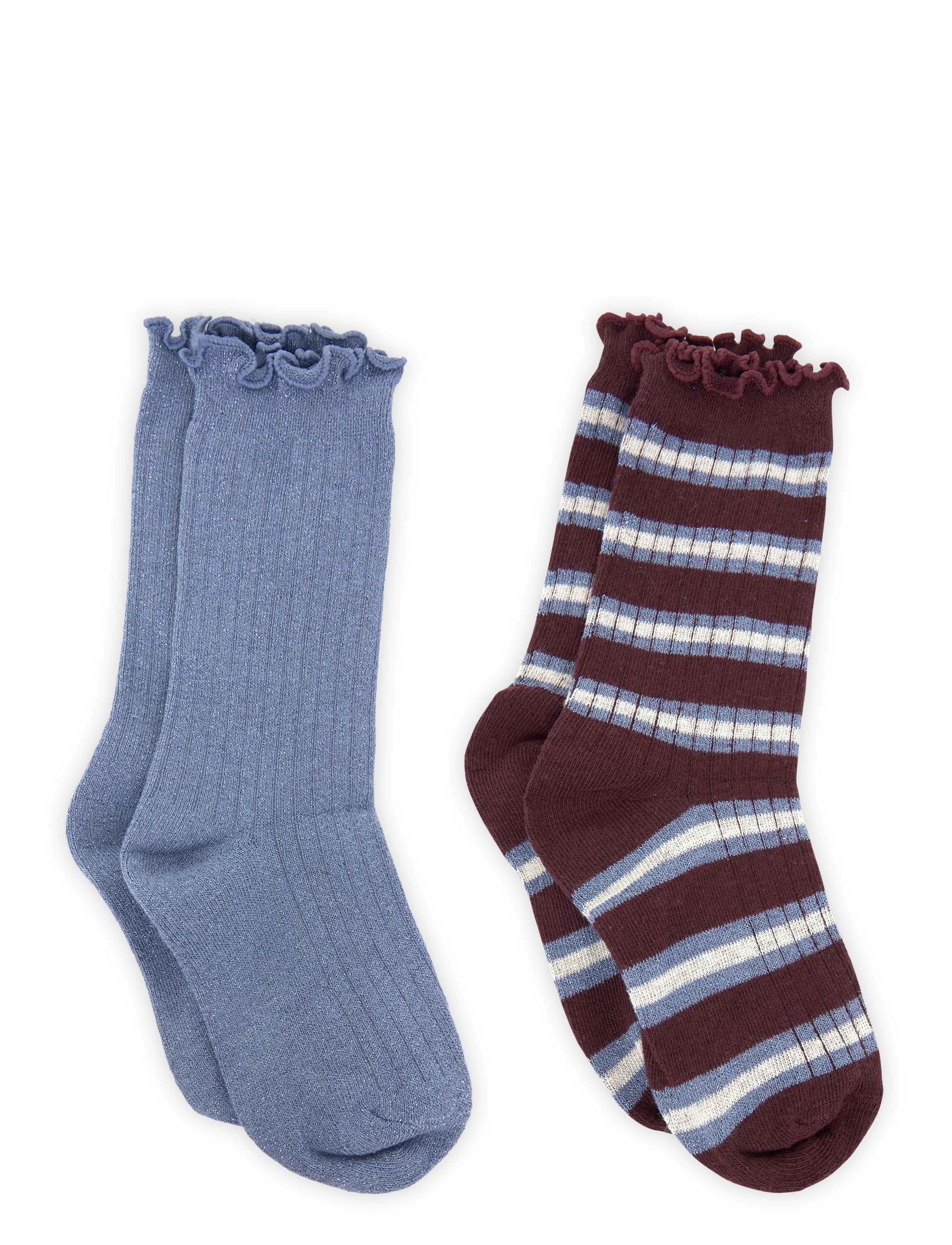 Mango - Pack of 2 ribbed striped socks - strømper - dark red - 1