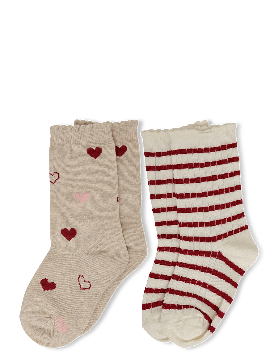 Mango - Pack of 2 ribbed patterned socks - strømper - red - 0
