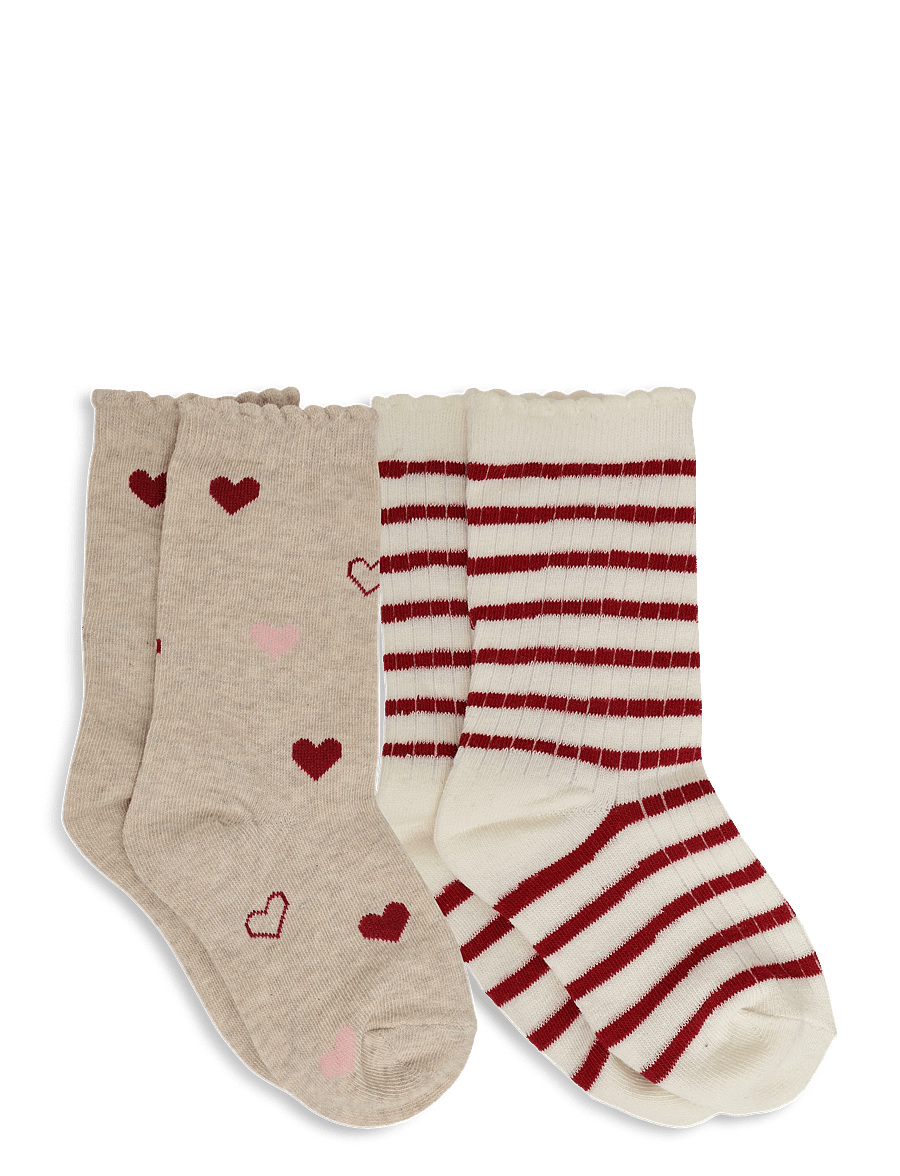 Mango - Pack of 2 ribbed patterned socks - strømper - red - 1