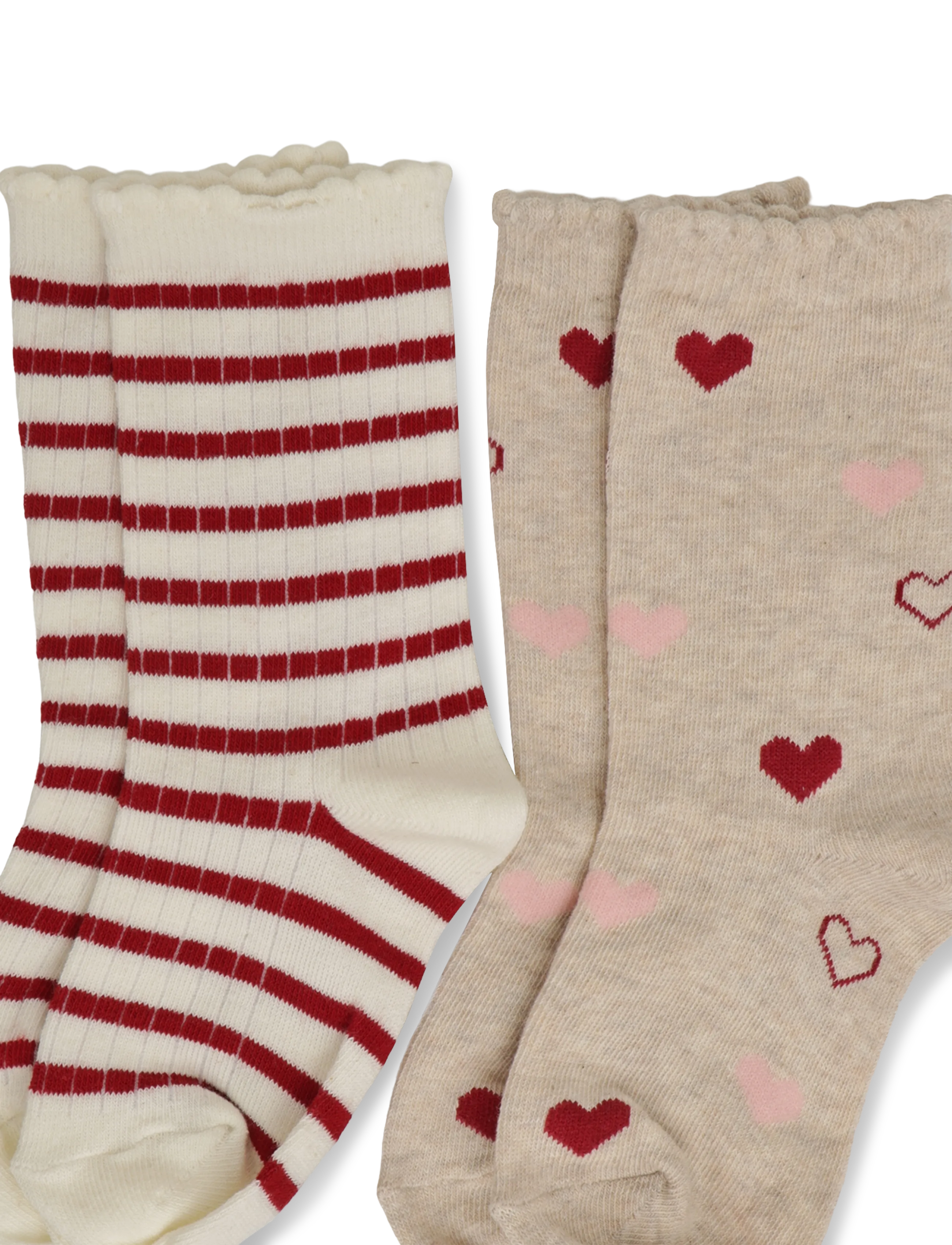 Mango - Pack of 2 ribbed patterned socks - red - 2