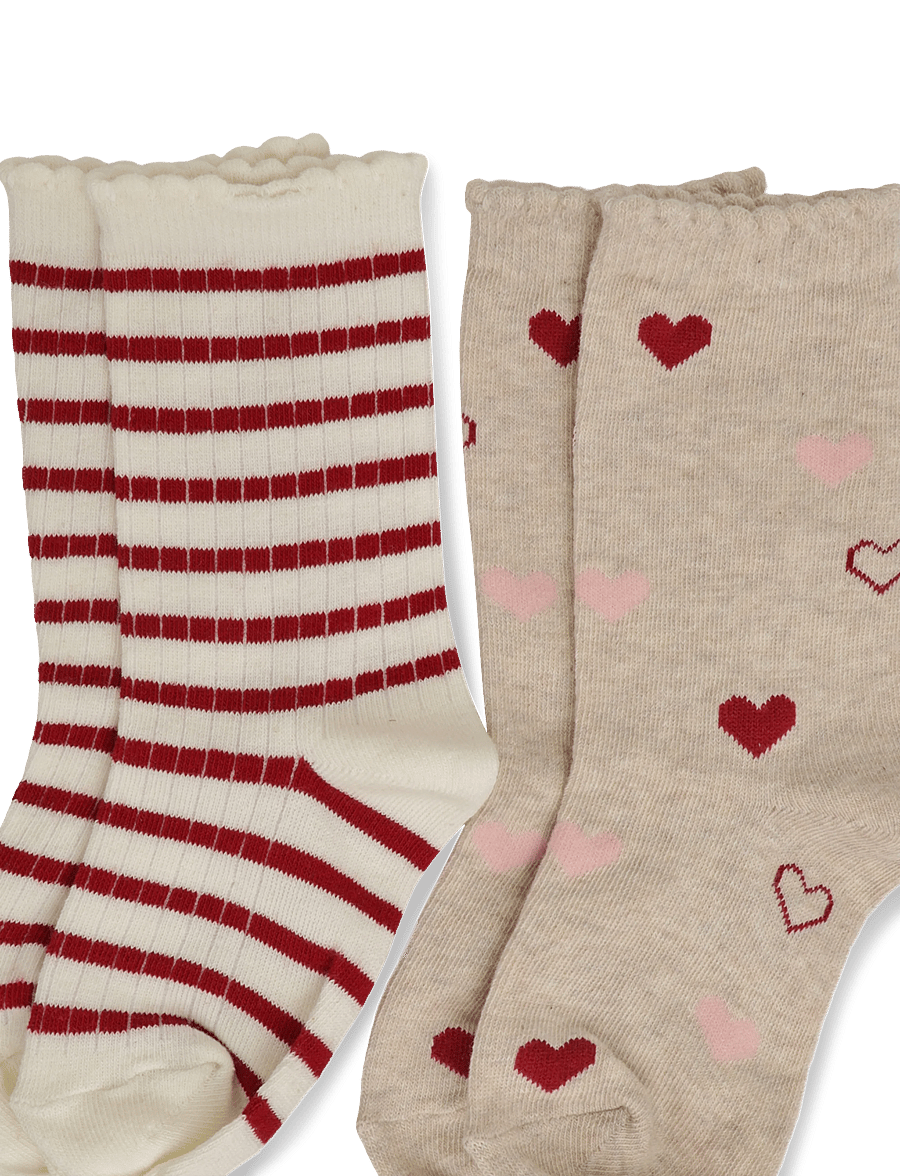 Mango - Pack of 2 ribbed patterned socks - strømper - red - 2
