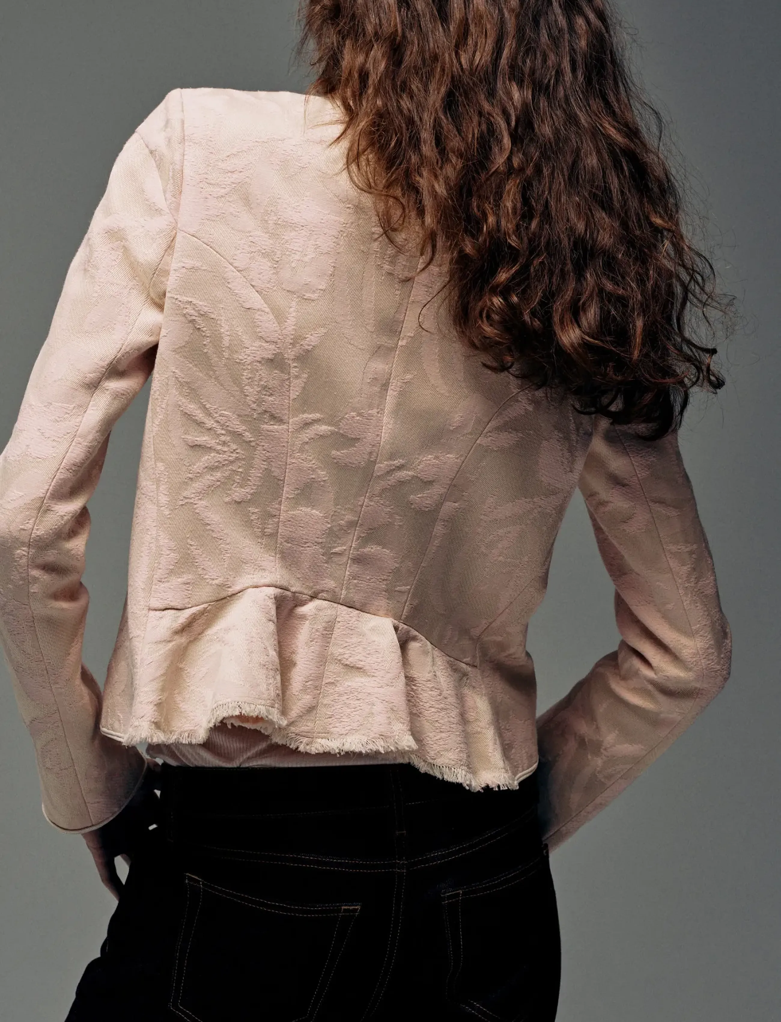 Mango - Jacquard jacket with frogging closures - lette jakker - pink - 3