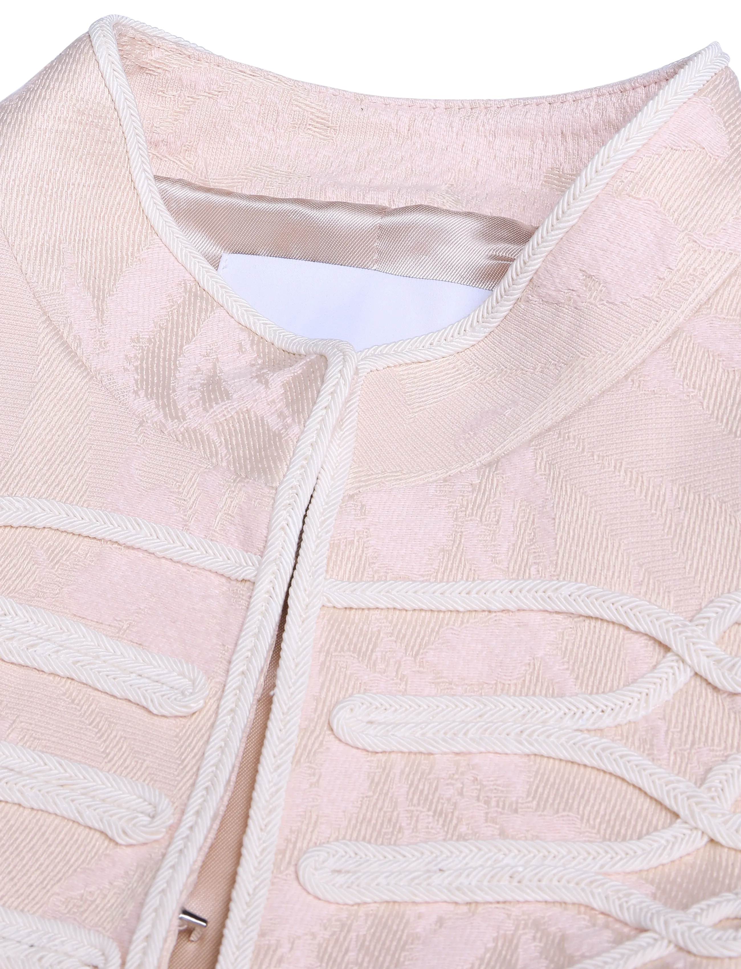 Mango - Jacquard jacket with frogging closures - lette jakker - pink - 4