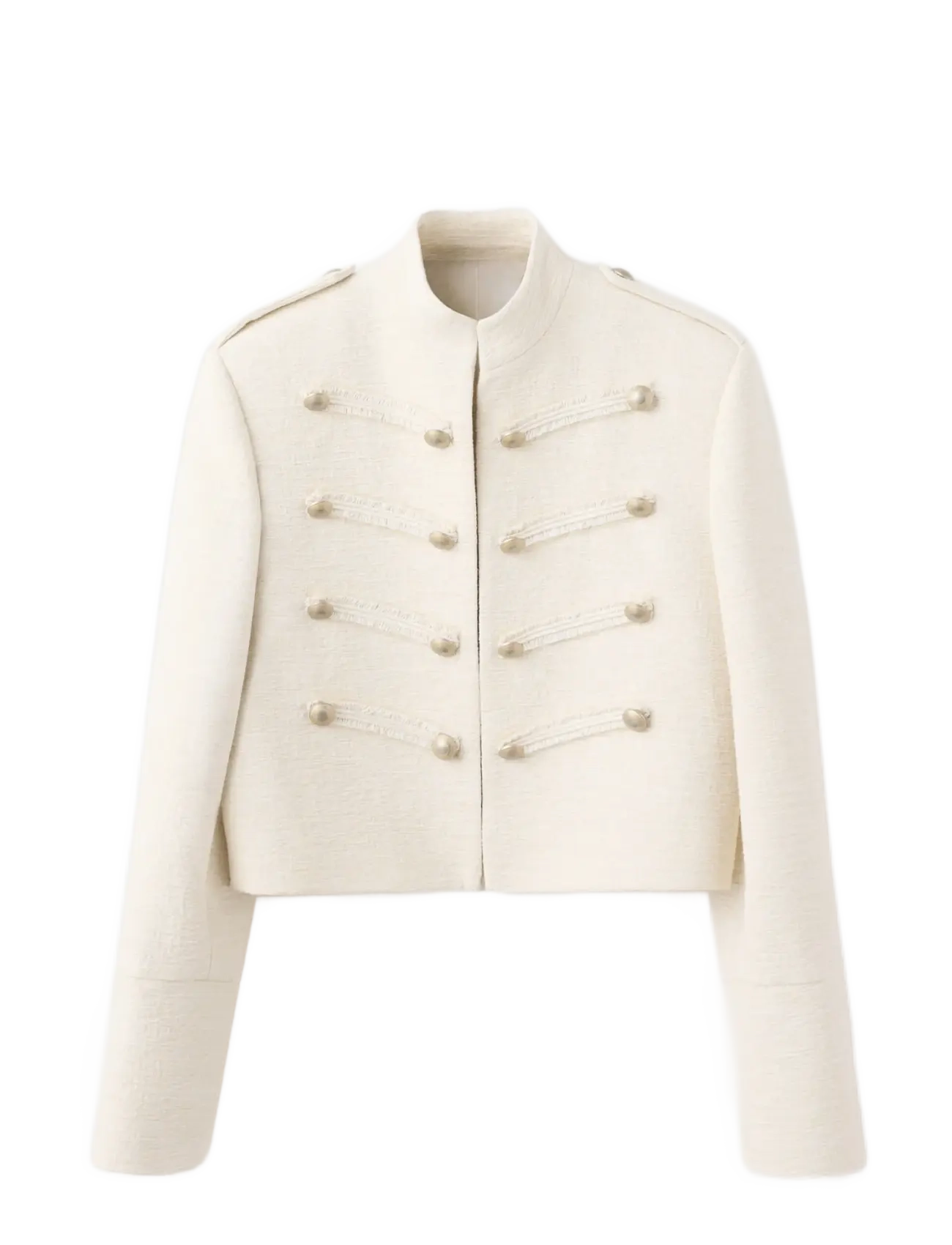 Mango - Tweed jacket with decorative frogging closures - light beige - 1