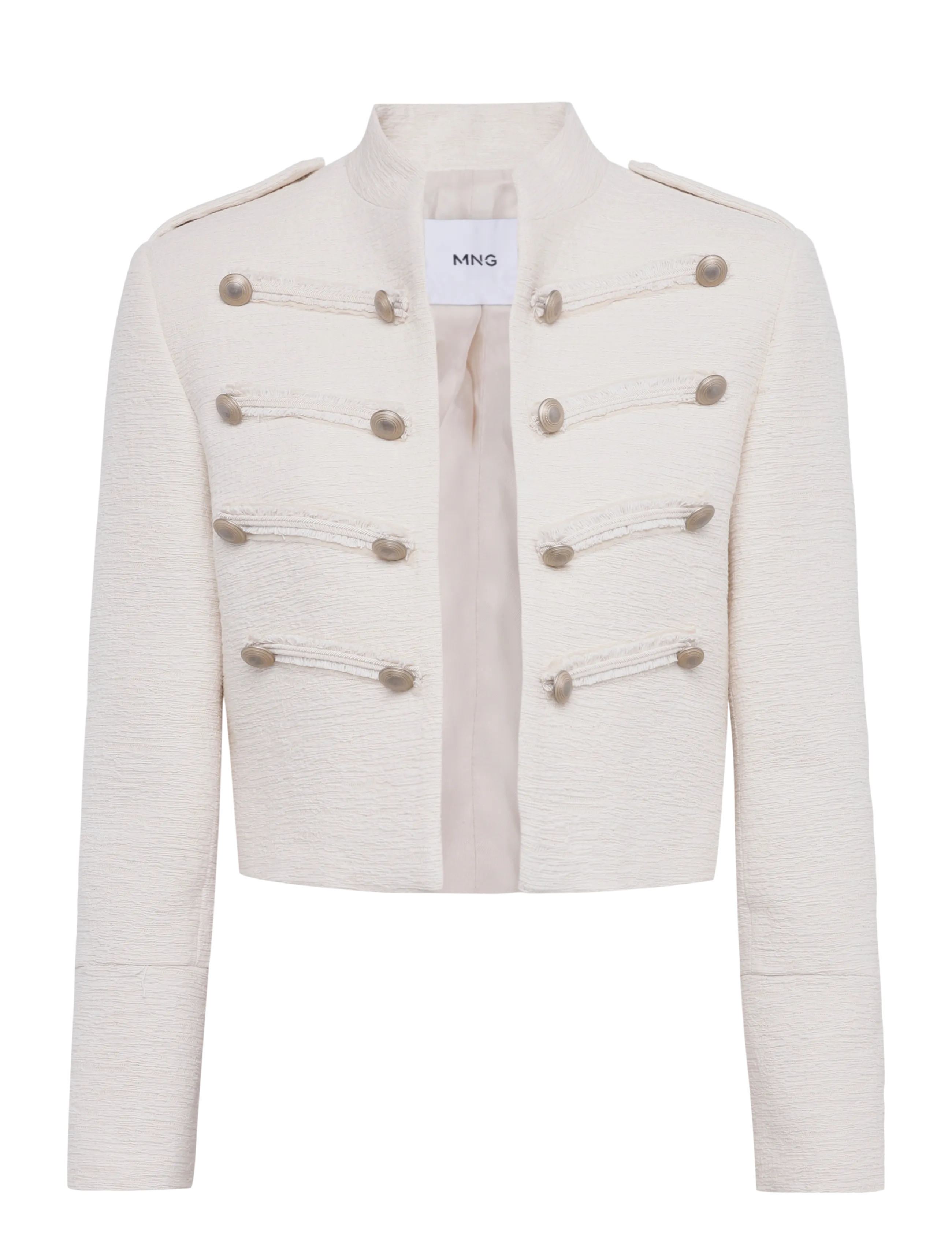 Mango - Tweed jacket with jewel buttons - lette jakker - light beige - 1