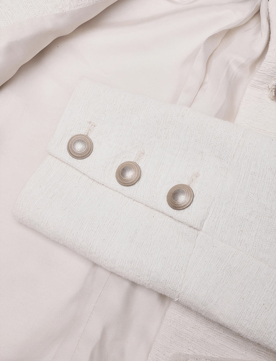 Mango - Tweed jacket with jewel buttons - lette jakker - light beige - 5