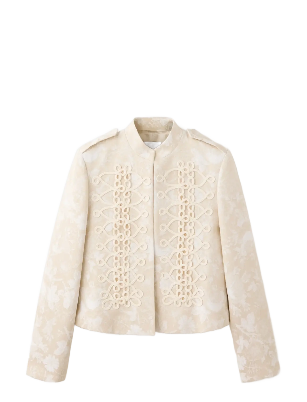 Mango Jacquard jacket with frogging detail - Jakker & Frakker - LIGHT BEIGE / beige