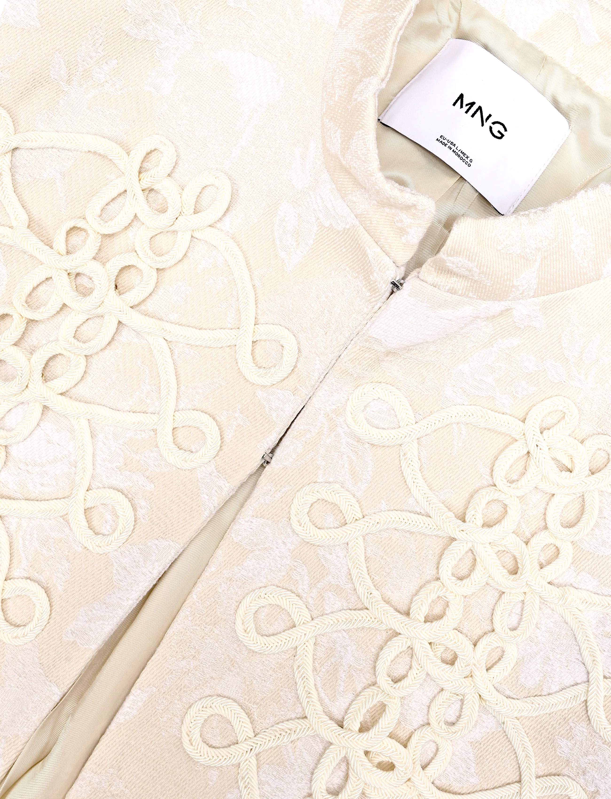 Mango - Jacquard jacket with frogging detail - lette jakker - light beige - 2