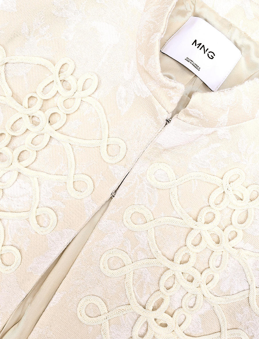 Mango - Jacquard jacket with frogging detail - lette jakker - light beige - 2