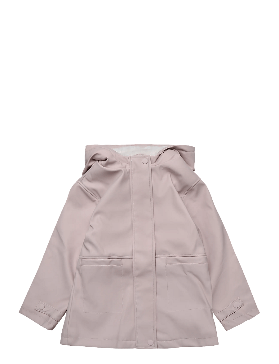 Mango - Rubberised jacket with hood - regnjackor - pink - 0