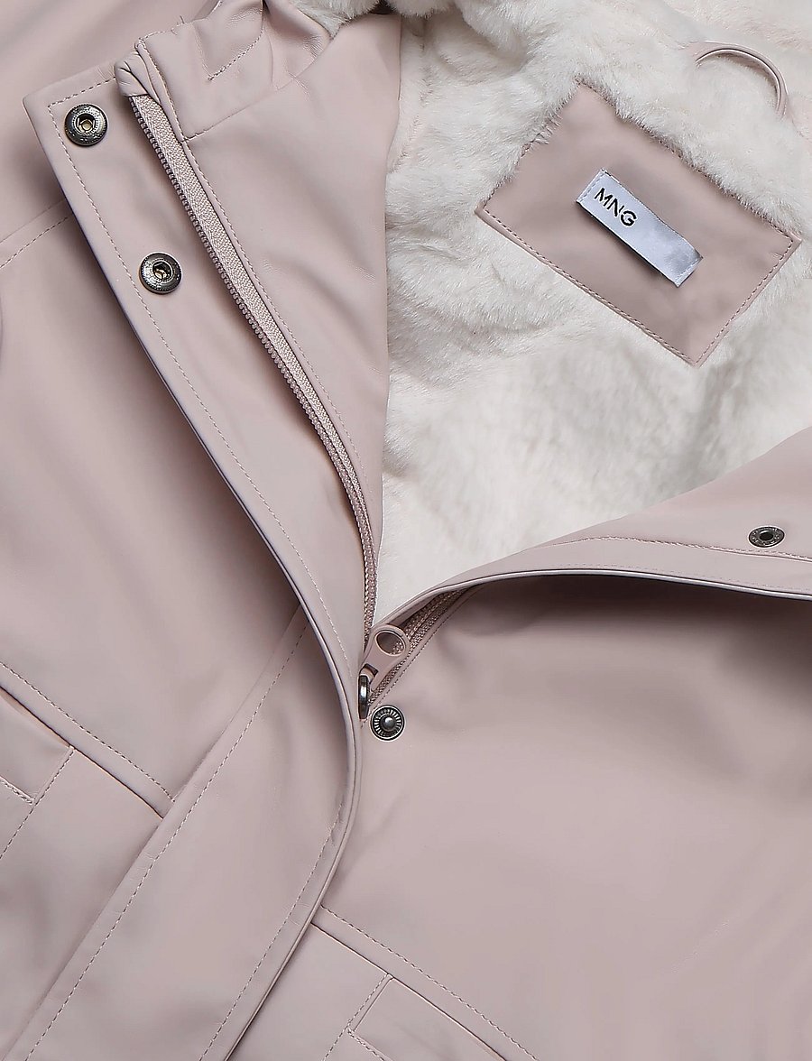 Mango - Rubberised jacket with hood - regnjackor - pink - 2
