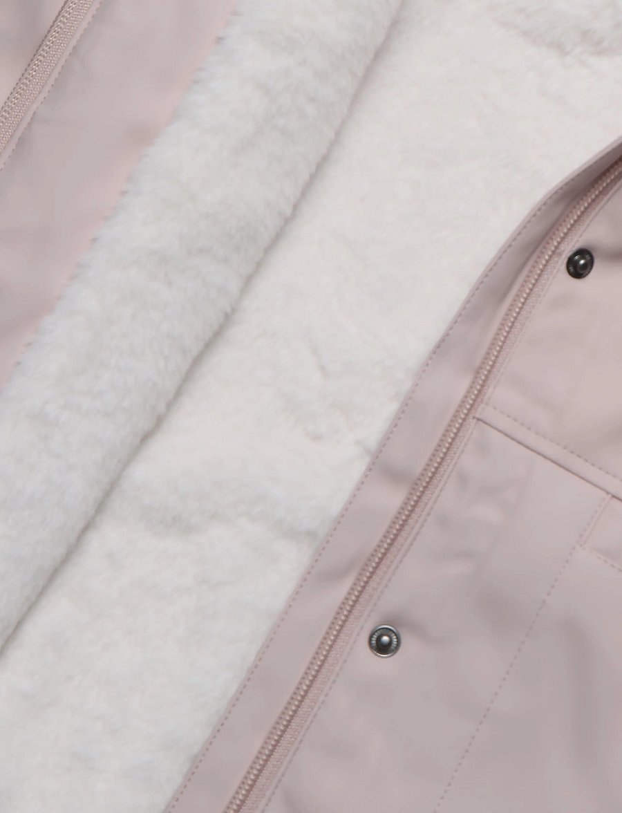 Mango - Rubberised jacket with hood - regnjackor - pink - 4