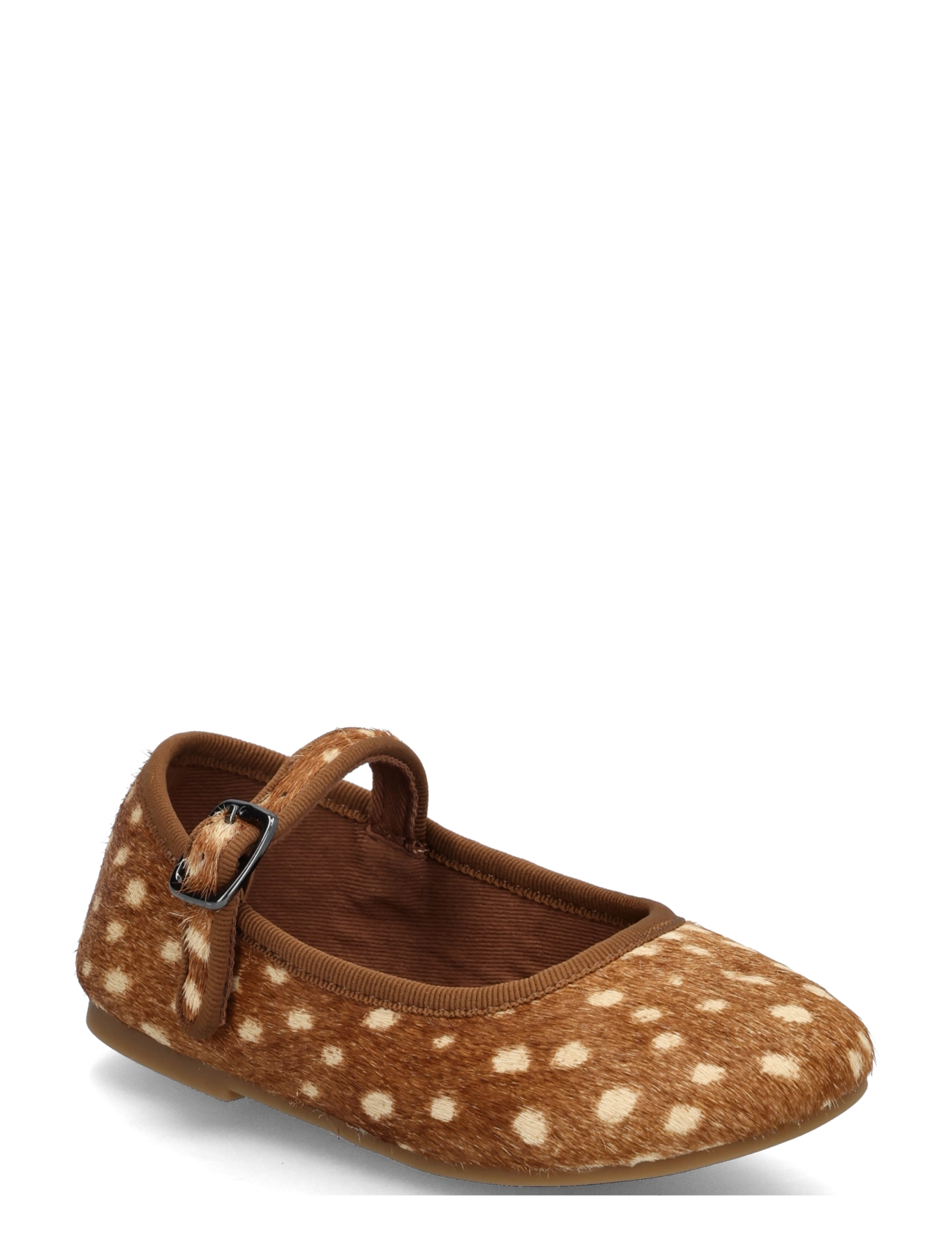 Mango Buckle leather ballerina - Børn 23-34 - MEDIUM BROWN / brown
