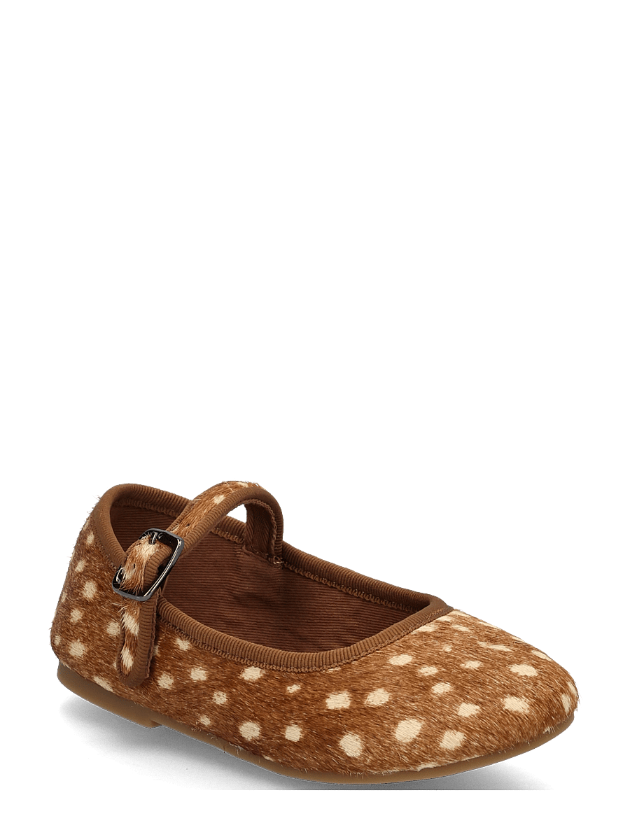 Mango - Buckle leather ballerina - ballerinaskor & slip-ons - medium brown - 0