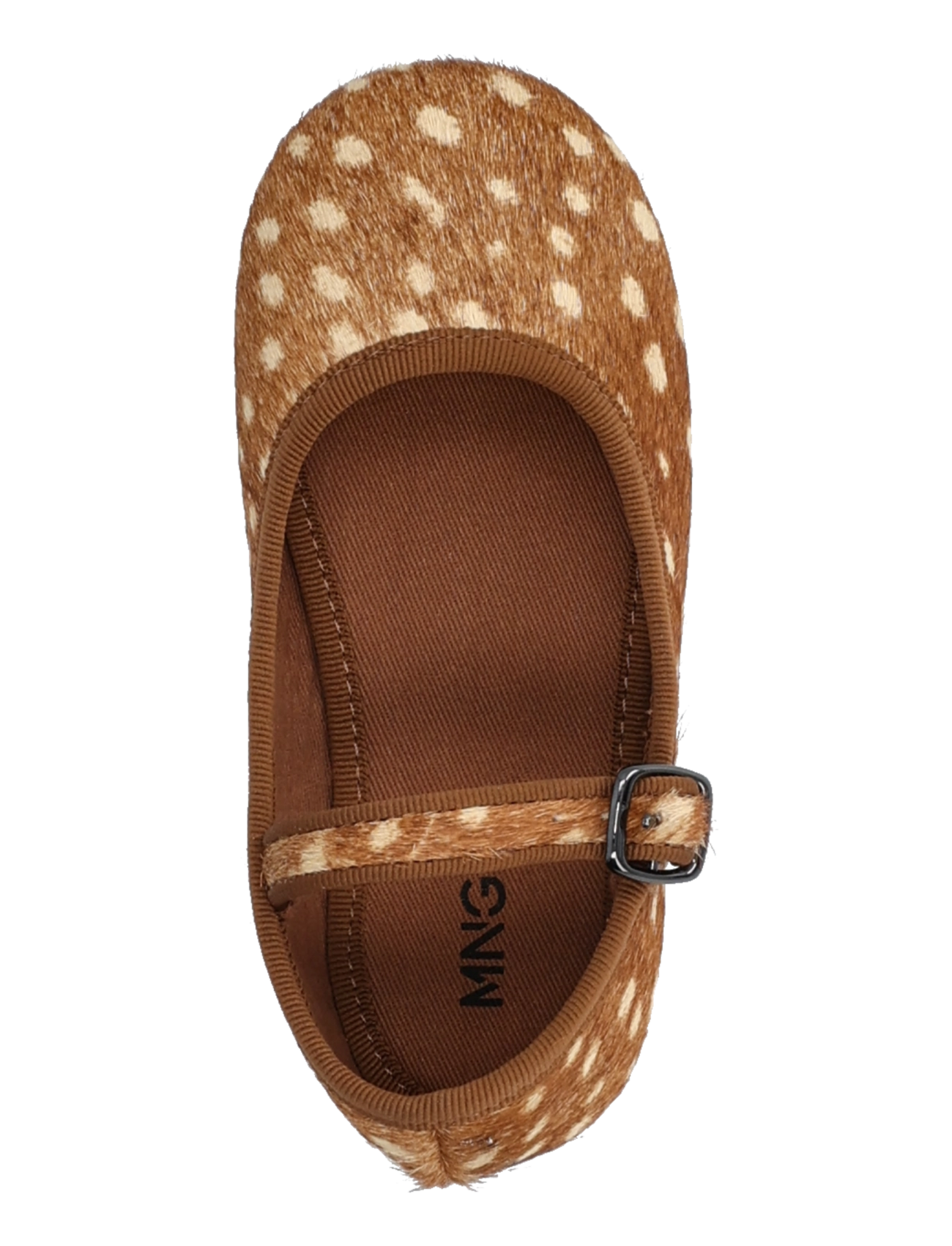 Mango - Buckle leather ballerina - ballerinaskor & slip-ons - medium brown - 3