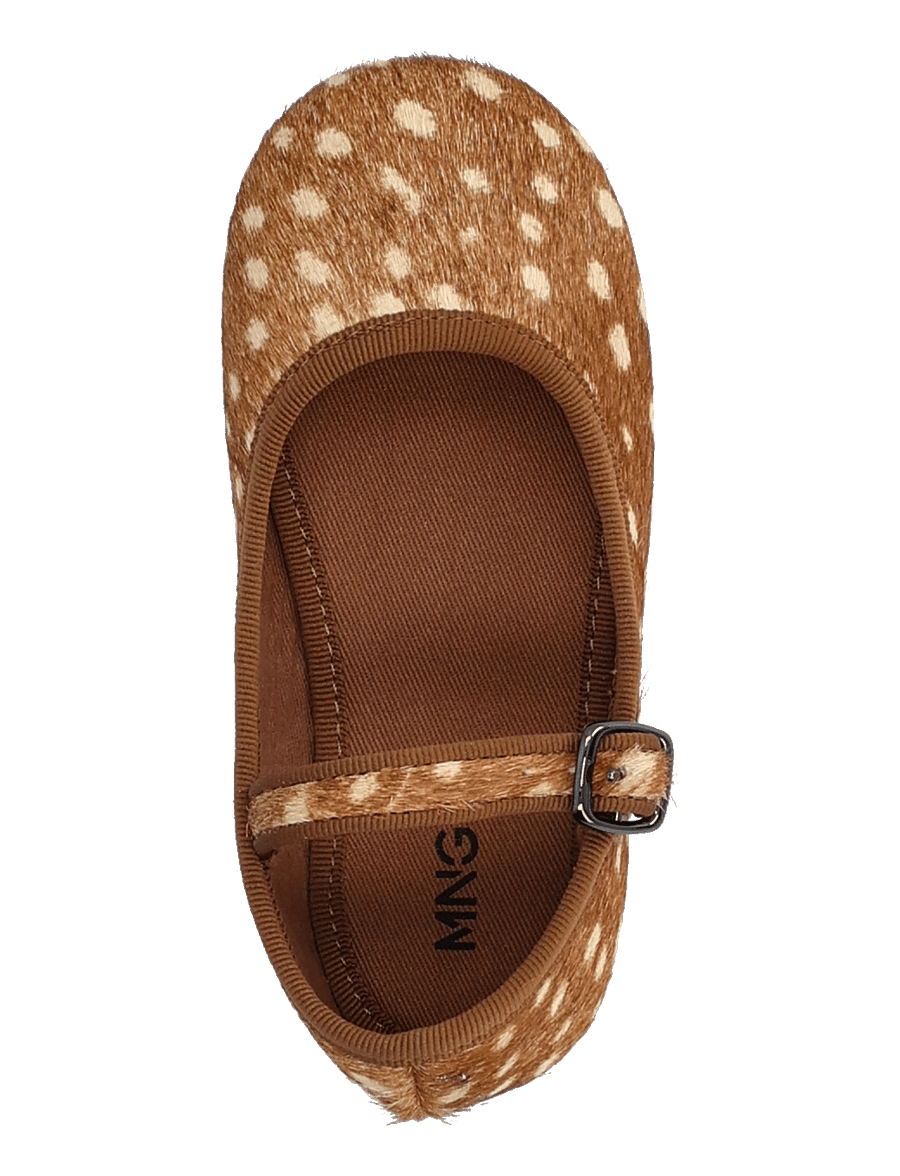 Mango - Buckle leather ballerina - ballerinaskor & slip-ons - medium brown - 3