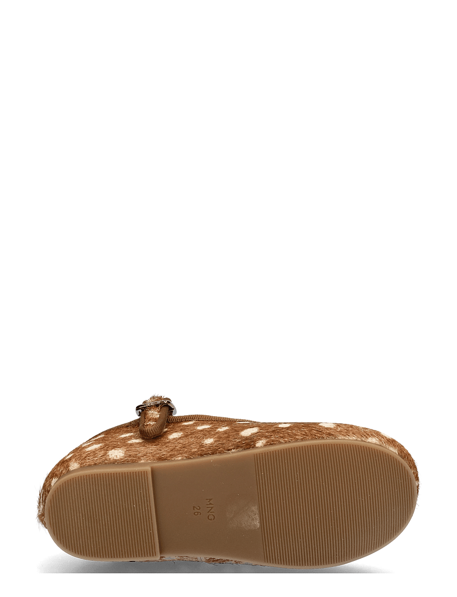 Mango - Buckle leather ballerina - ballerinaskor & slip-ons - medium brown - 4
