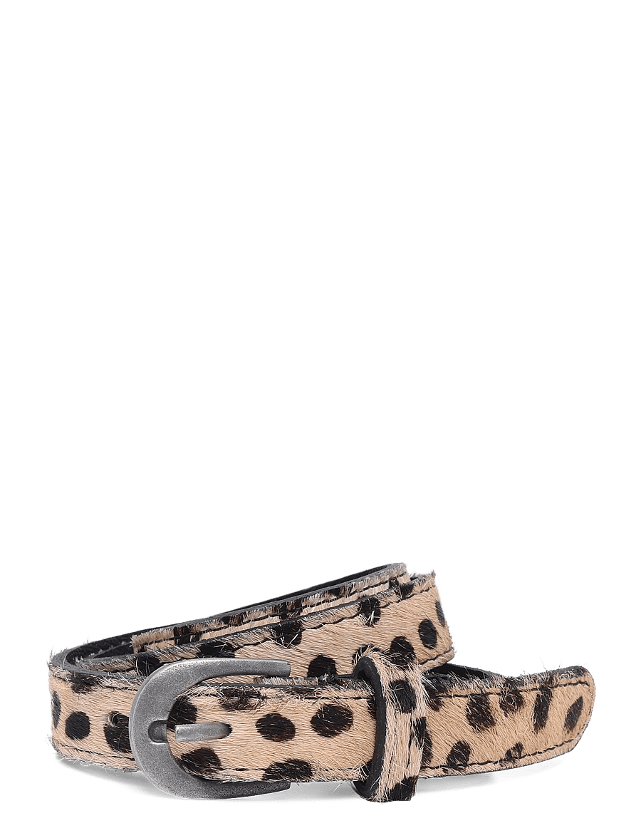 Mango - Animal print leather belt - bælter - lt pastel brown - 0