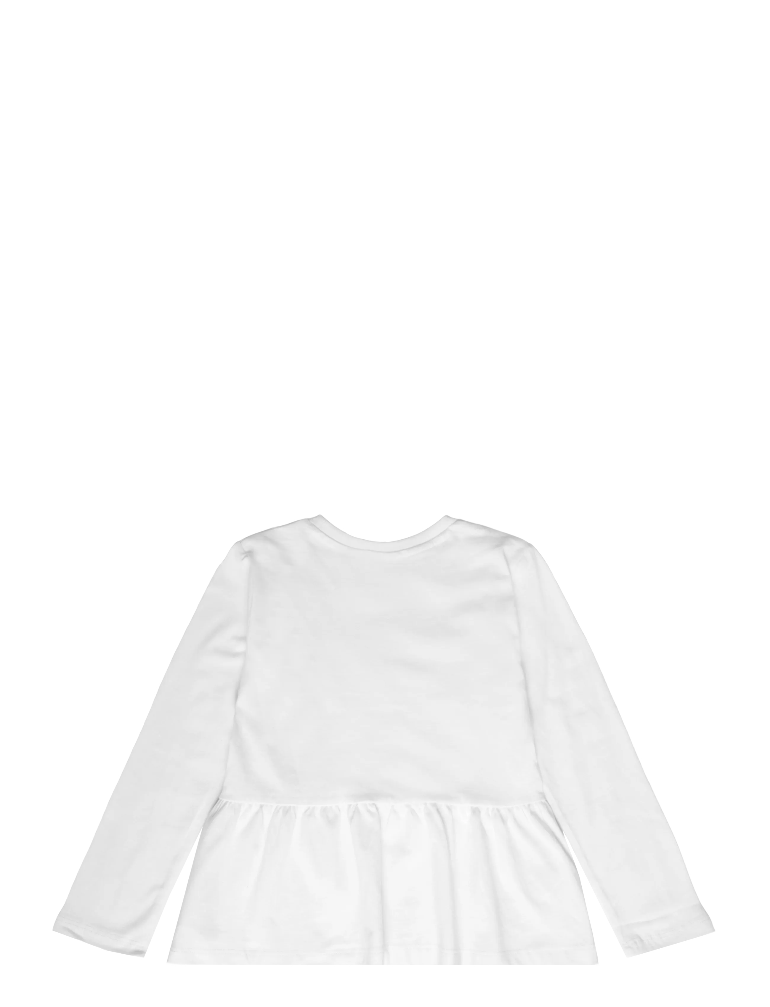 Mango - Ruffle cotton T-shirt - långärmade t-shirts - natural white - 1