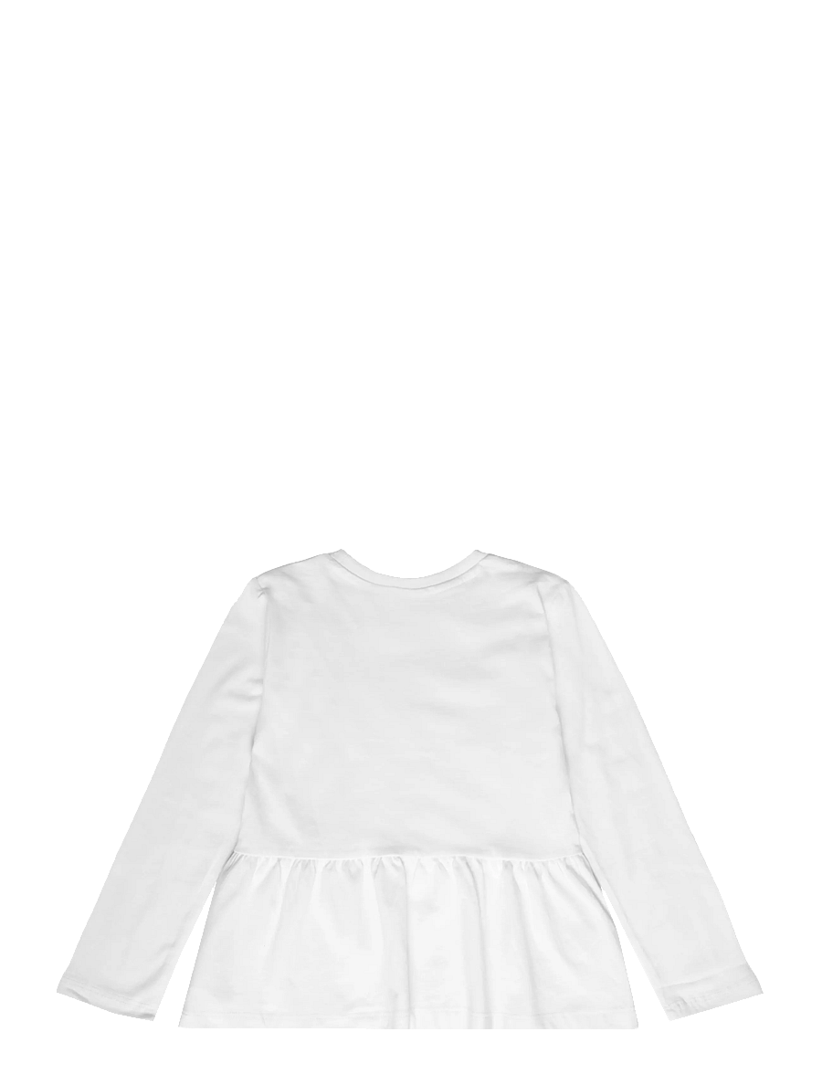 Mango - Ruffle cotton T-shirt - långärmade t-shirts - natural white - 1
