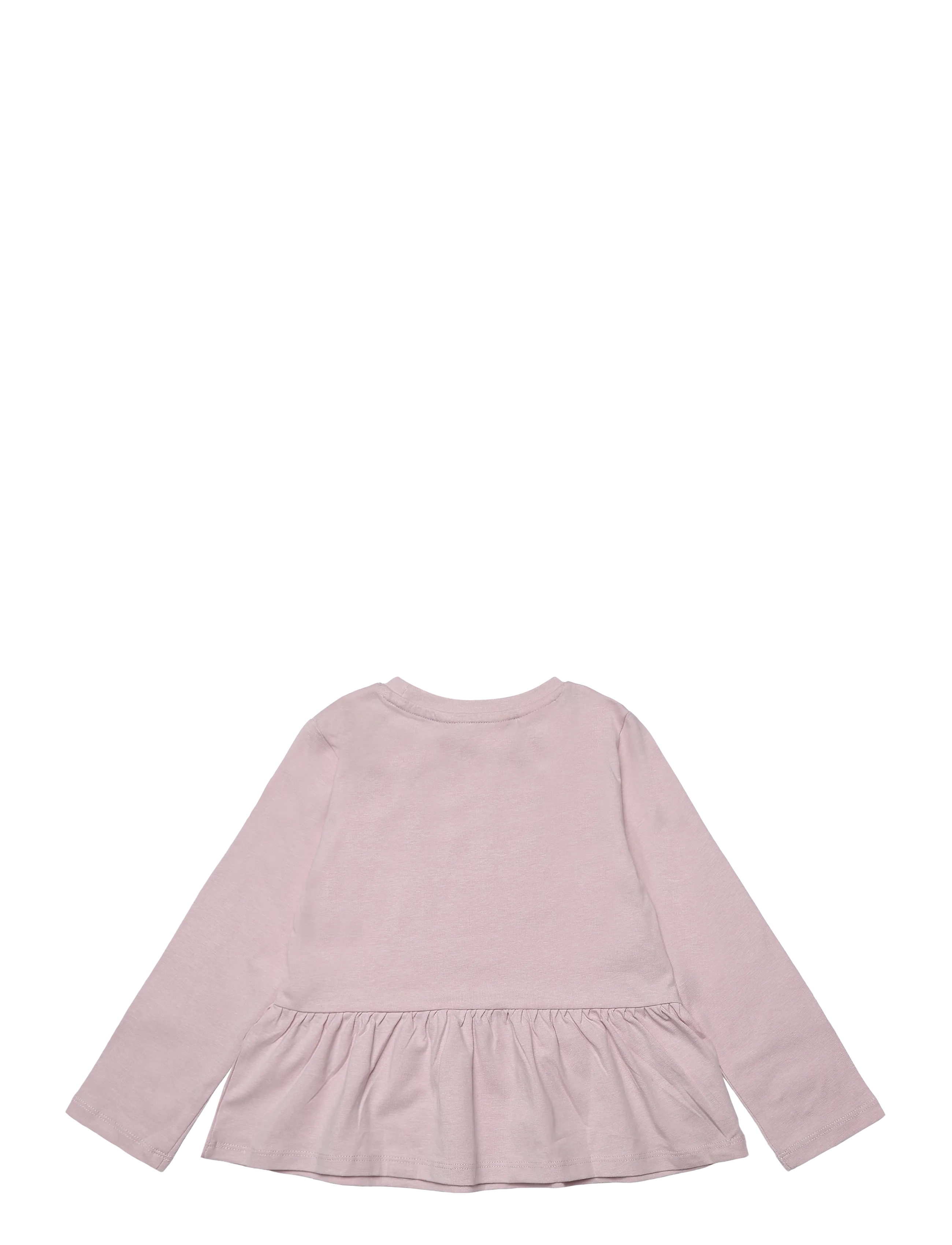 Mango - Ruffle cotton T-shirt - långärmade t-shirts - pink - 1