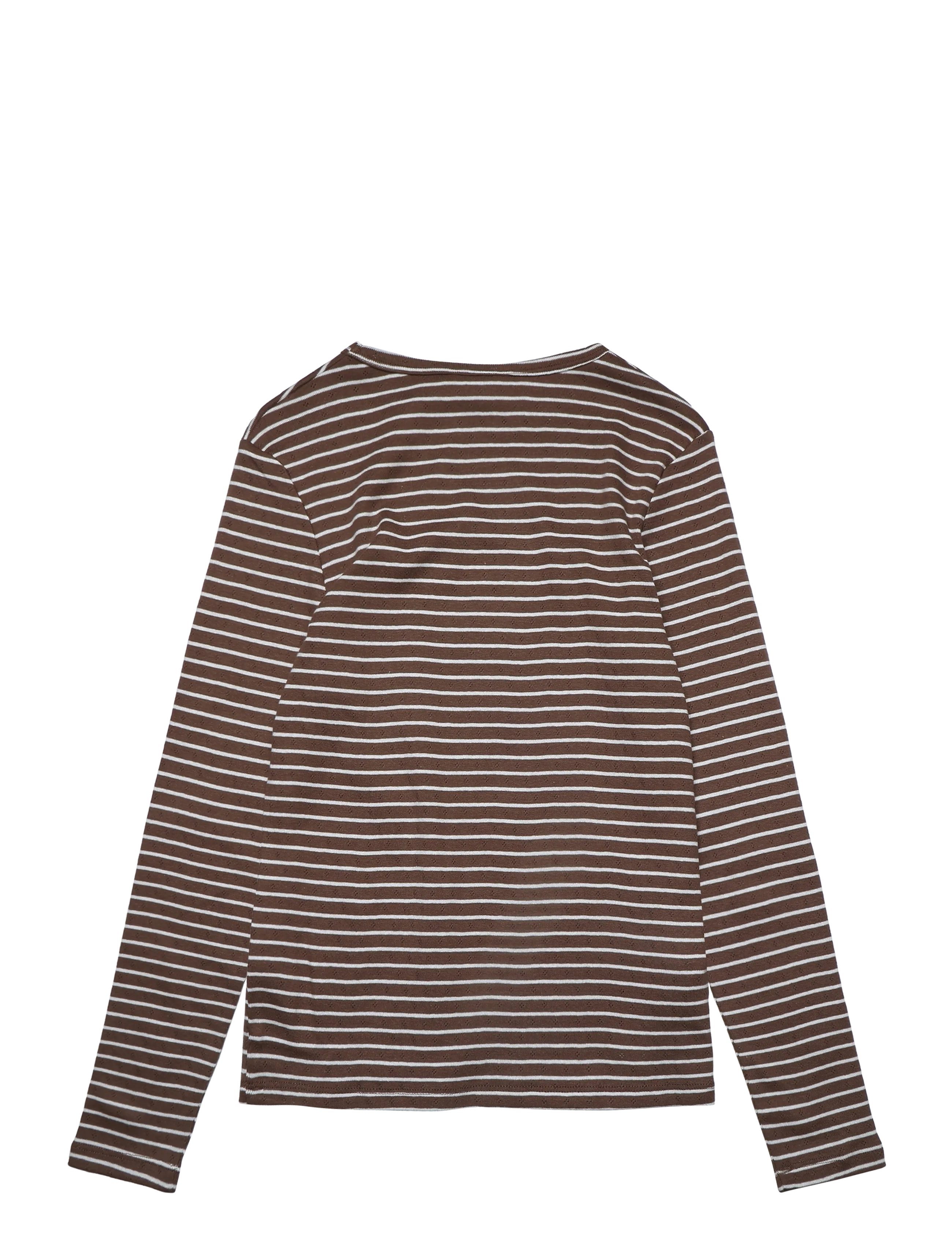 Mango - Striped cotton T-shirt - langærmede t-shirts - brown - 1