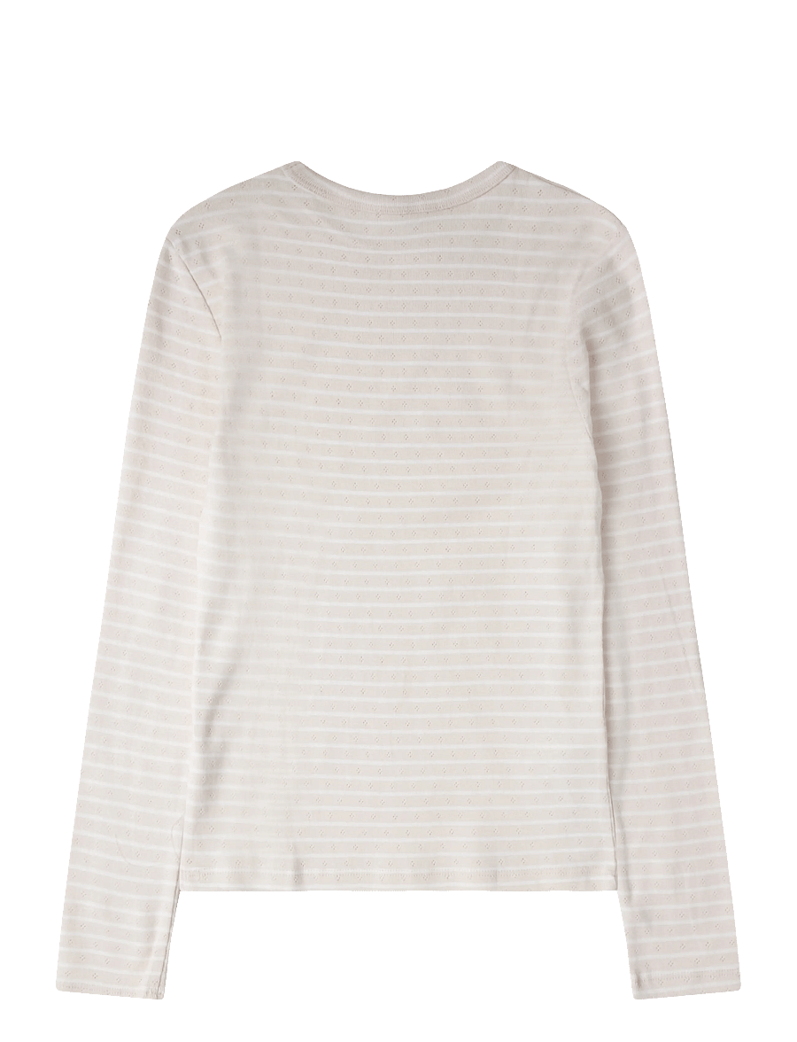 Mango - Striped cotton T-shirt - langærmede t-shirts - lt-pastel pink - 1