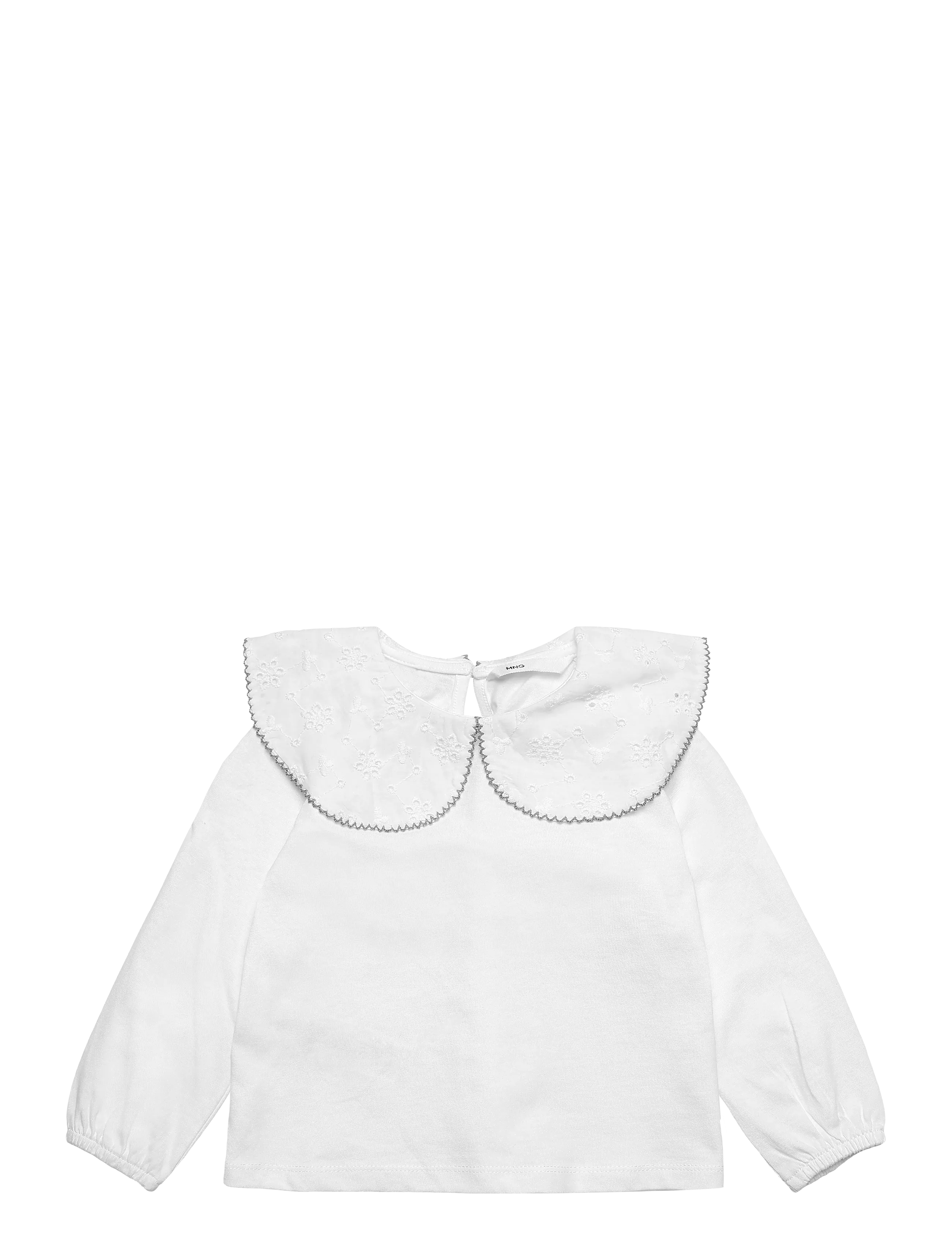 Mango Babydoll-neck t-shirt - Toppar & T-shirts - NATURAL WHITE / white