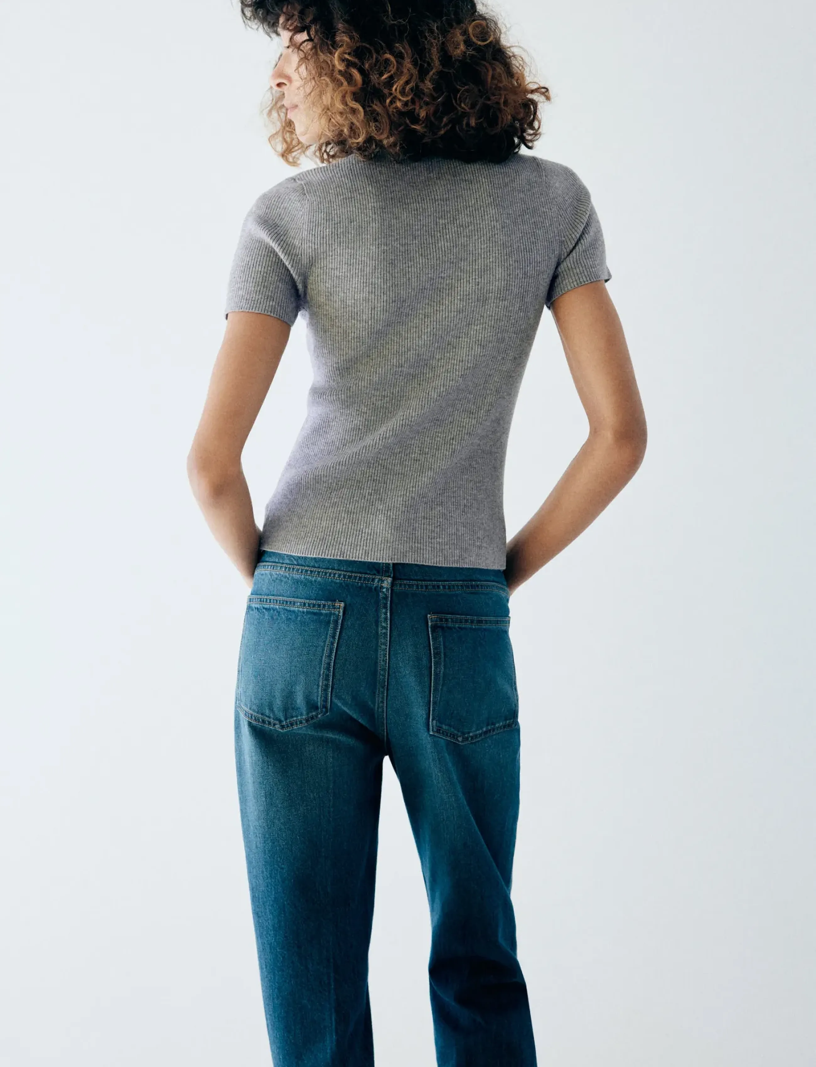 Mango - Ribbed knitted jumper with frog closures - striktrøjer - medium grey - 2