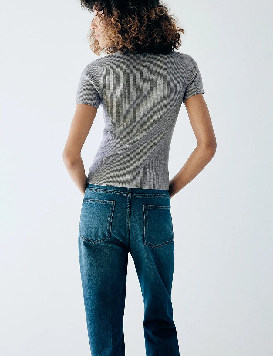 Mango - Ribbed knitted jumper with frog closures - striktrøjer - medium grey - 2