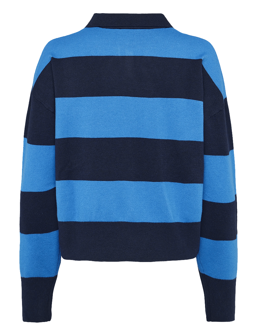 Mango - Striped polo-neck sweater - pullover - navy - 2