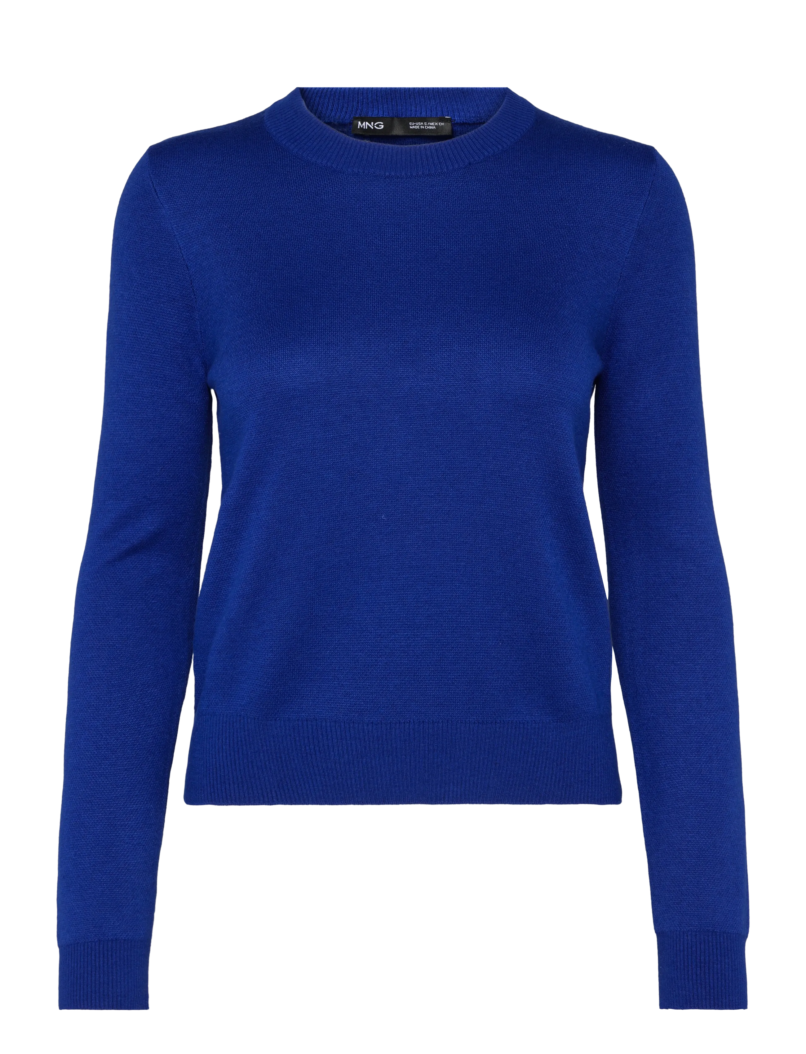 Mango Fine-Knit Crew-Neck Sweater, M, Knitwear, Blau - Jumpers, Frauen