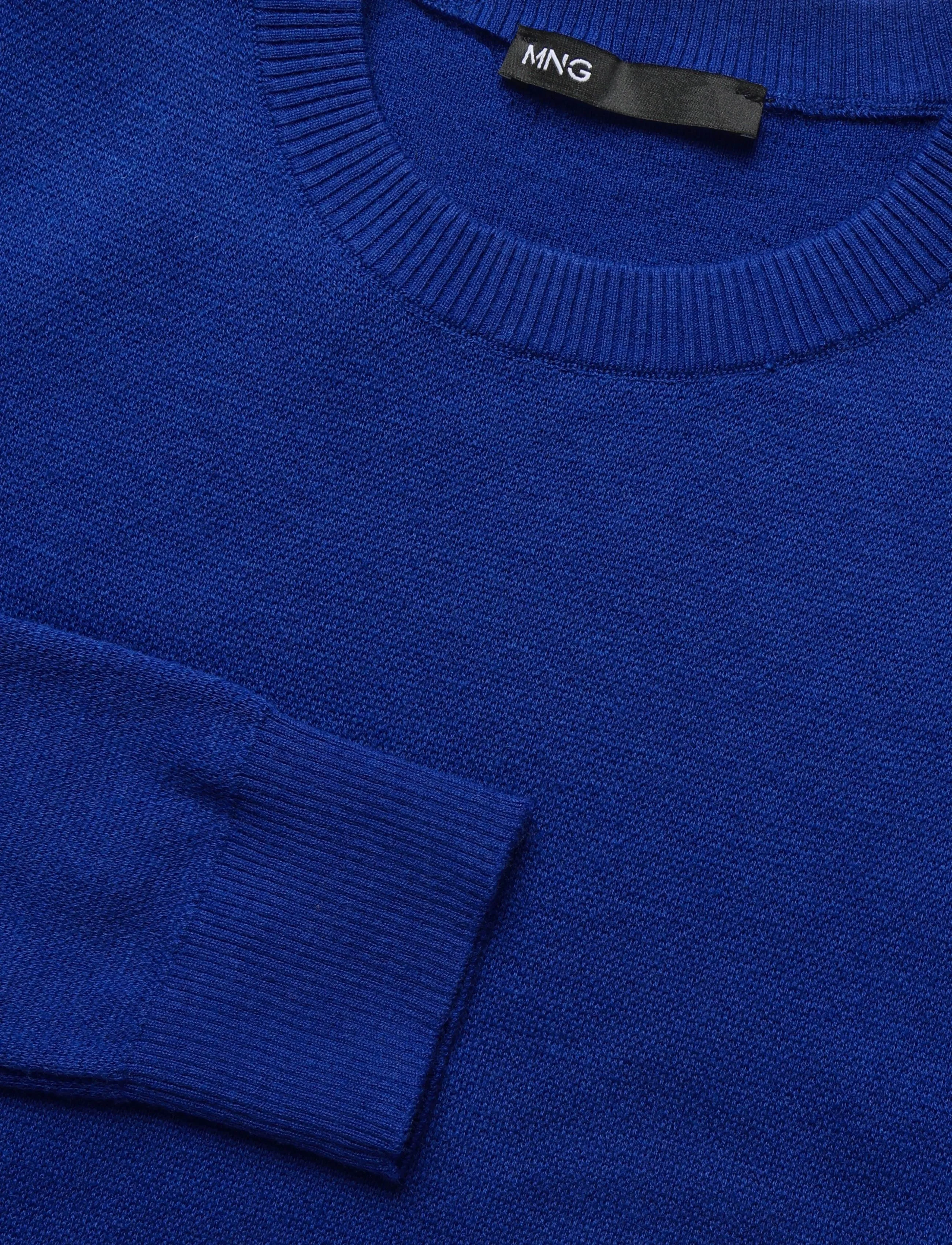 Mango - Fine-knit crew-neck sweater - striktrøjer - bright blue - 5