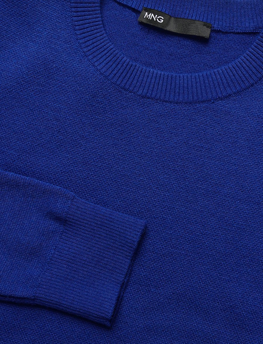 Mango - Fine-knit crew-neck sweater - striktrøjer - bright blue - 5