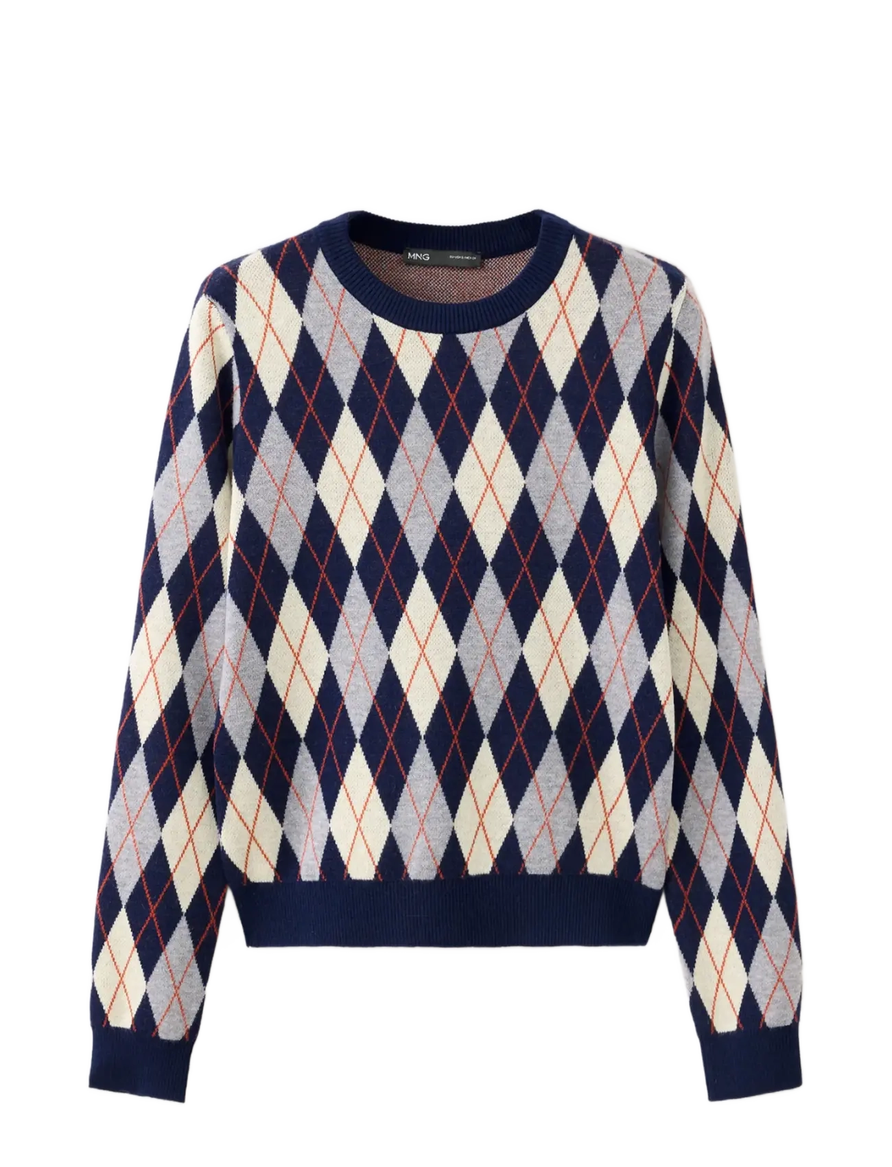 Mango Fine-knit crew-neck sweater - Strik - NAVY / navy