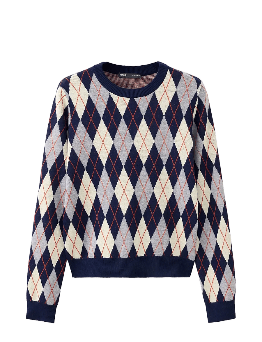 Mango - Fine-knit crew-neck sweater - stickade tröjor - navy - 0