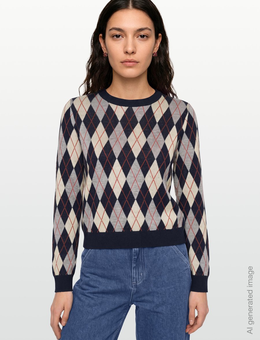 Mango - Fine-knit crew-neck sweater - stickade tröjor - navy - 3
