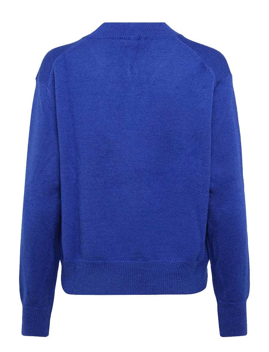 Mango - V-neck knit sweater - stickade tröjor - bright blue - 1