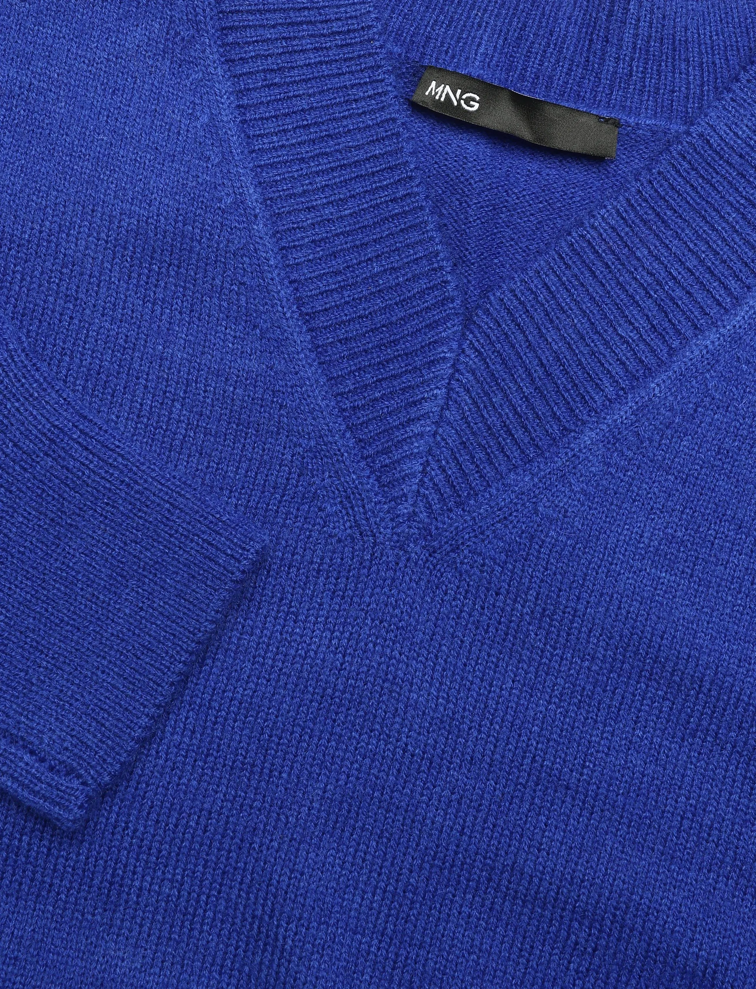 Mango - V-neck knit sweater - stickade tröjor - bright blue - 2