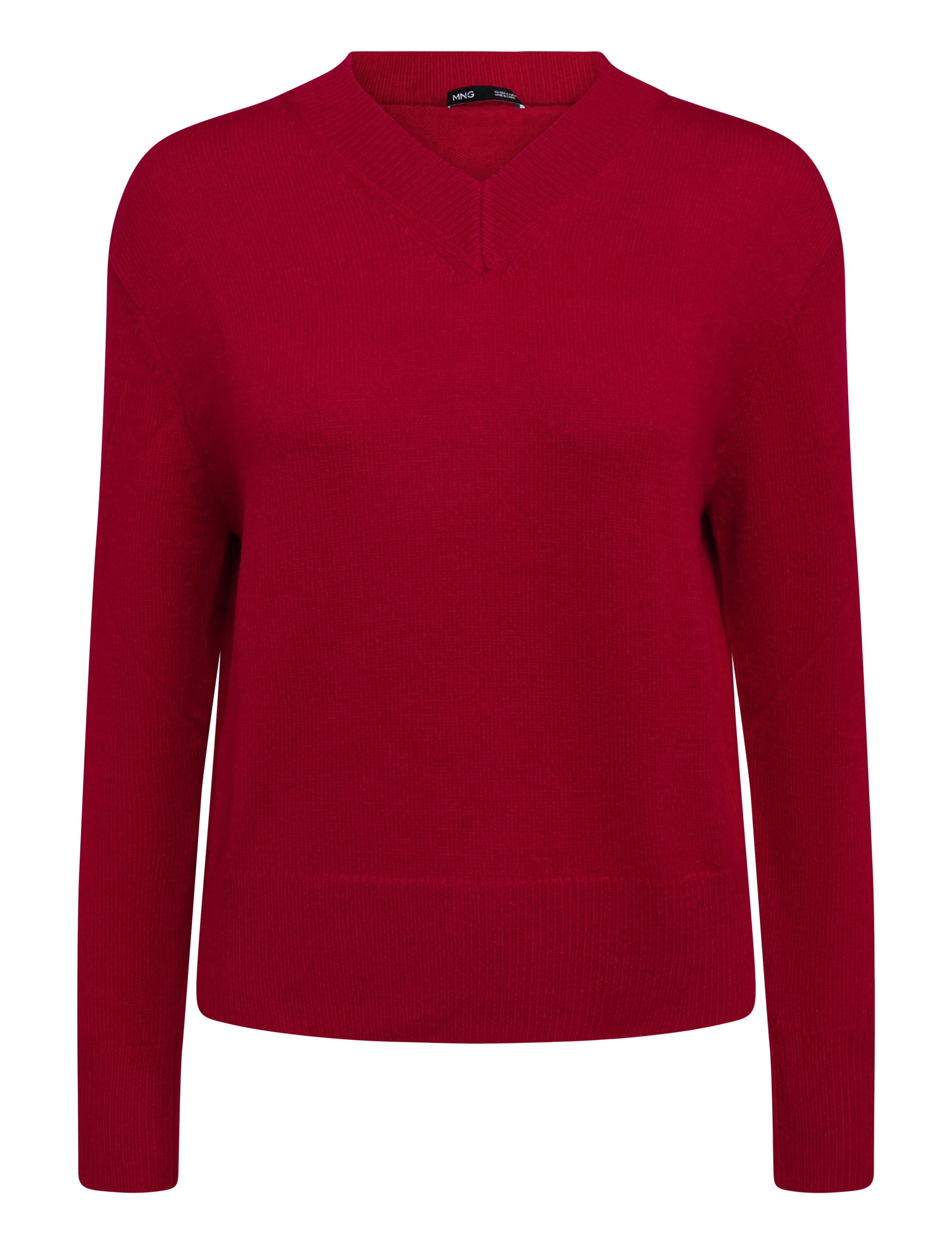 Mango V-neck knit sweater - Tøj - RED / red