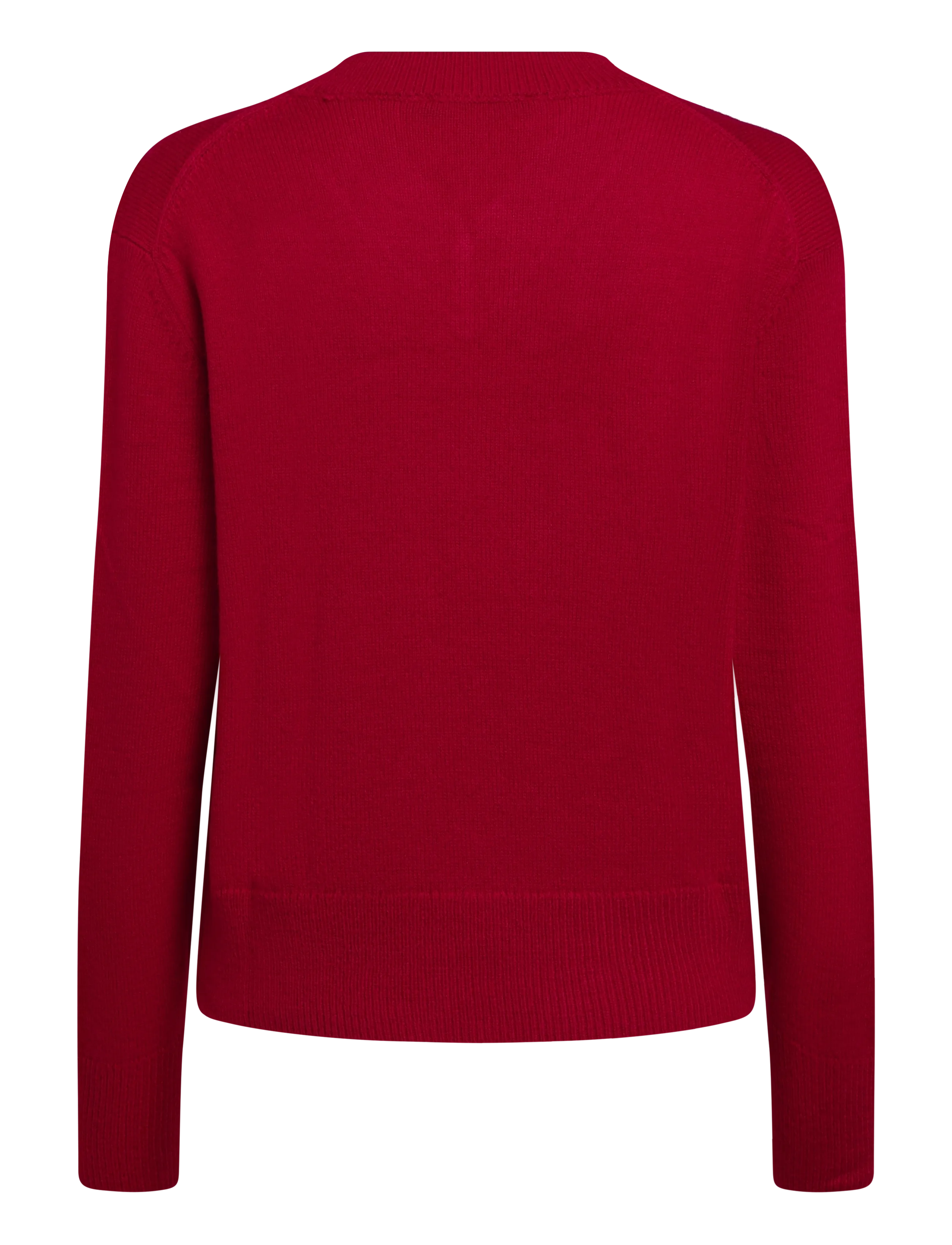 Mango - V-neck knit sweater - striktrøjer - red - 2