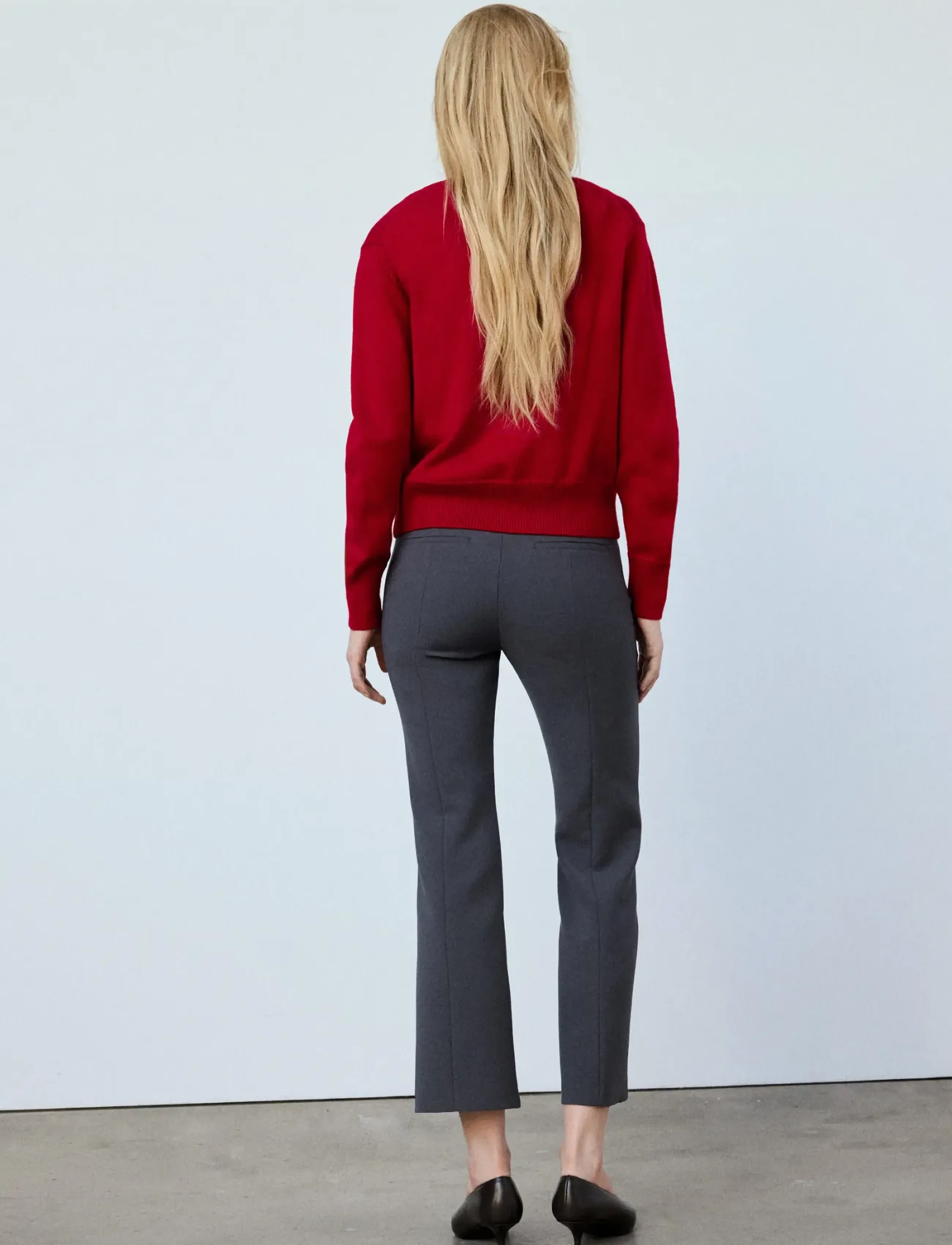 Mango - V-neck knit sweater - striktrøjer - red - 3