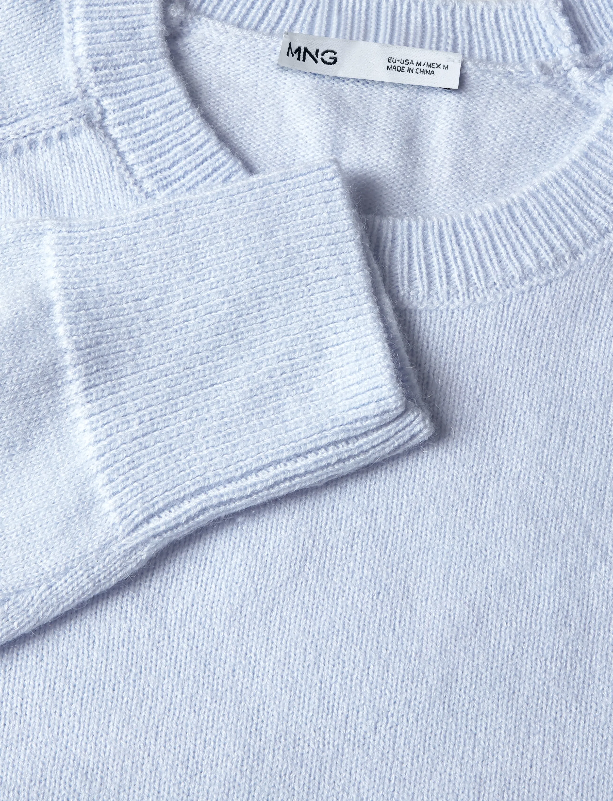 Mango - Belted knit sweater - lt-pastel blue - 2