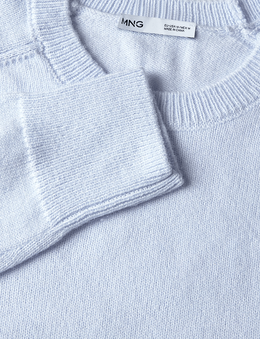 Mango - Belted knit sweater - striktrøjer - lt-pastel blue - 2